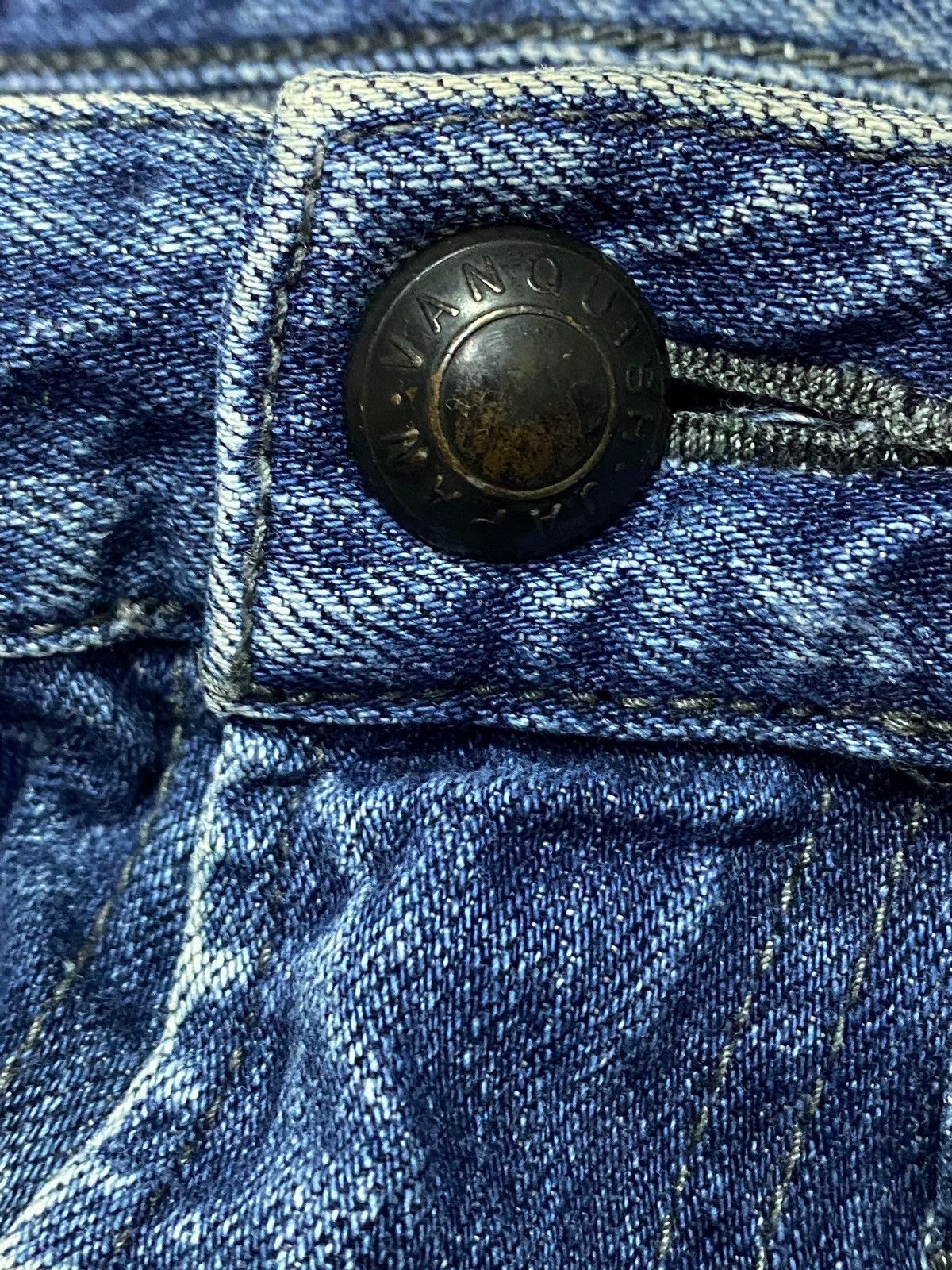 Fragment Design × Vanquish Vintage Vanquish Japan Blue Wash Avantgarde Distressed Jeans Size US 33 - 13 Thumbnail