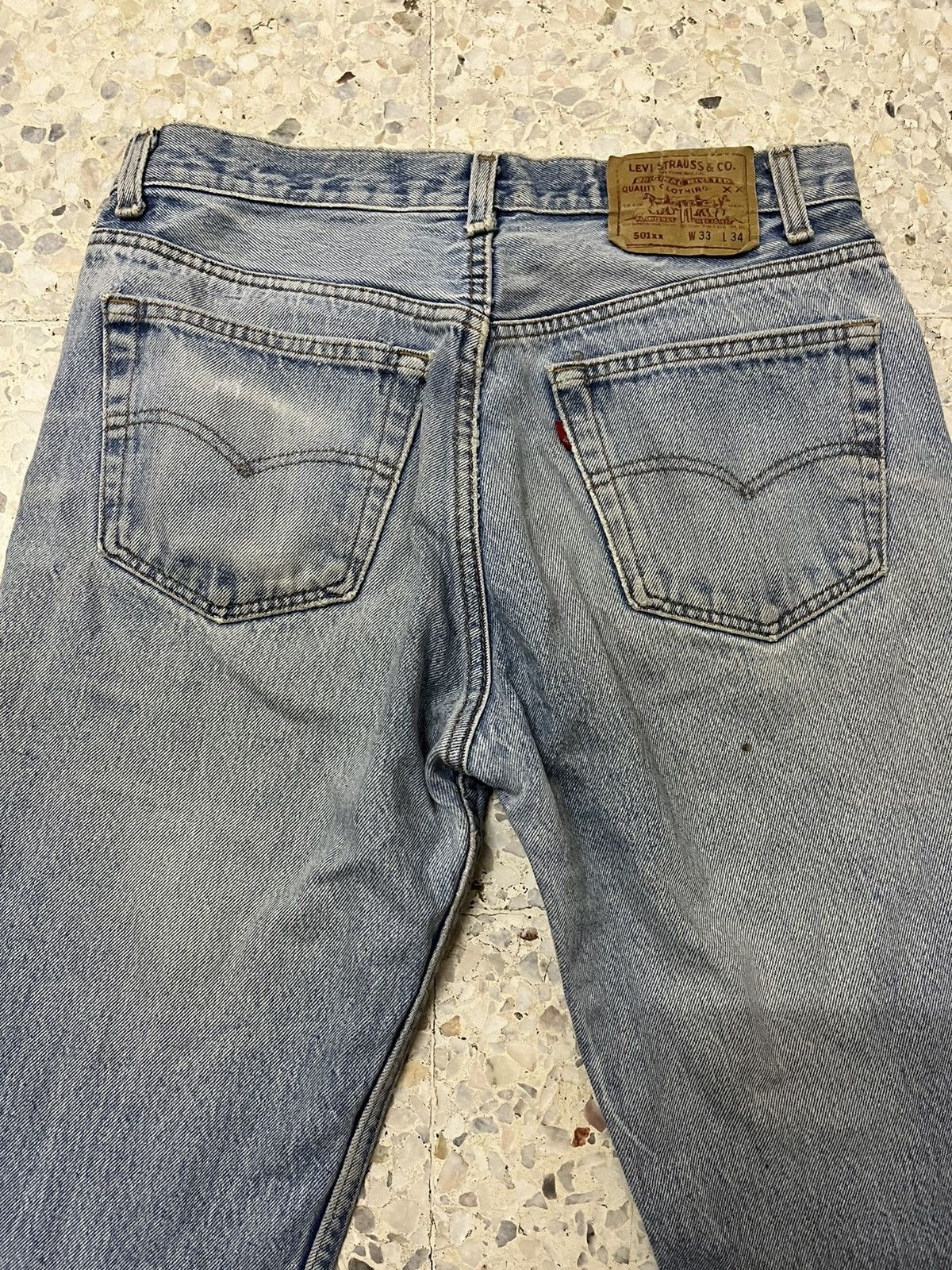 Levi's Rare 90a Levi’s 501XX Light Blue Wash Distressed Vintage Size US 31 - 9 Thumbnail