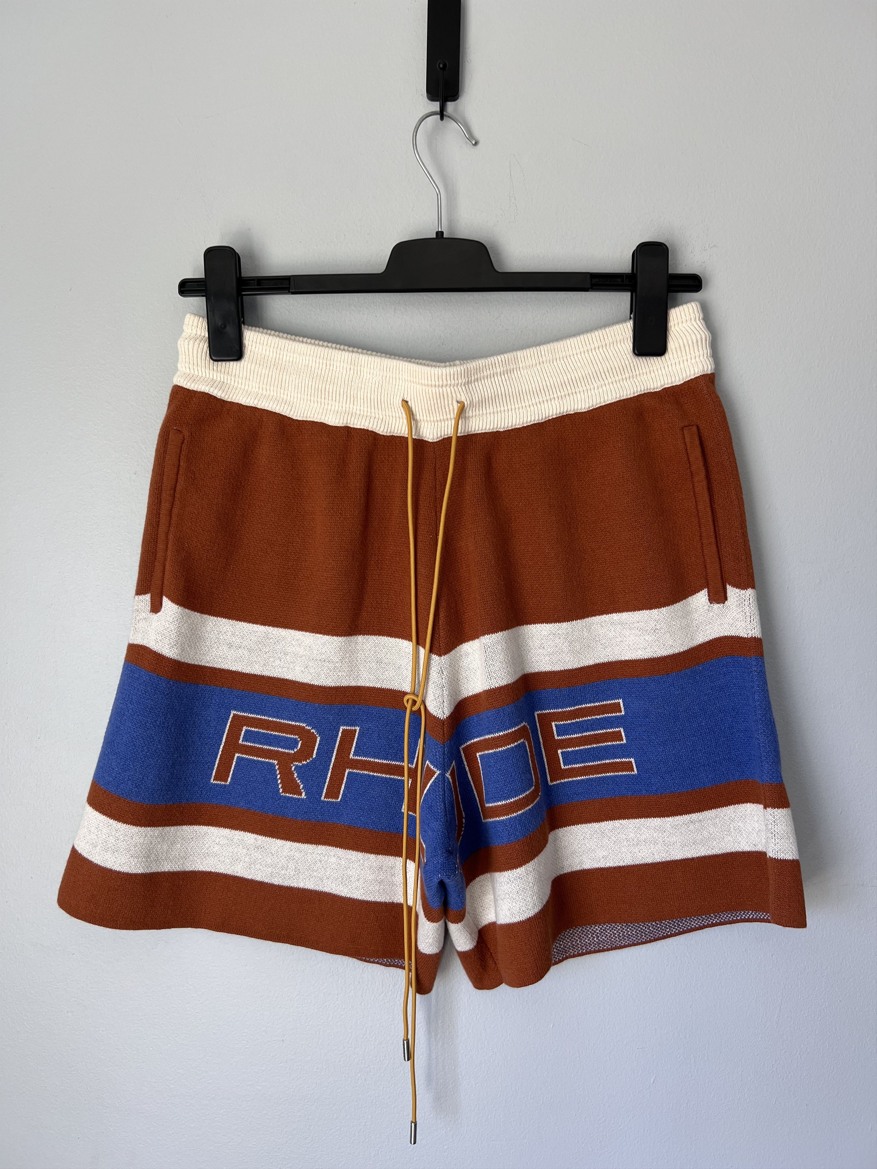 Rhude Rhude Pravil Racing Knit Shorts in Brick Red Size US 36 / EU 52 - 1 Thumbnail