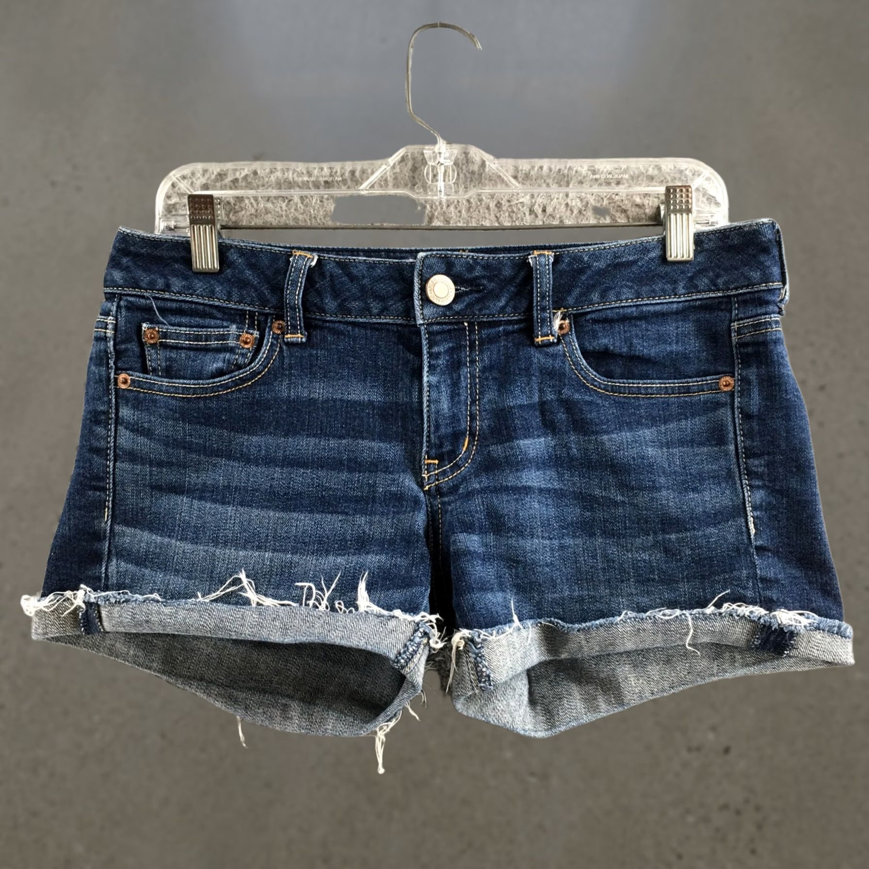 American Eagle Outfitters American Eagle Shorts Womens 8 Blue Denim Cutoff Stretch Regular Fit Zip Fly Size 30" / US 8 / IT 44 - 1 Thumbnail