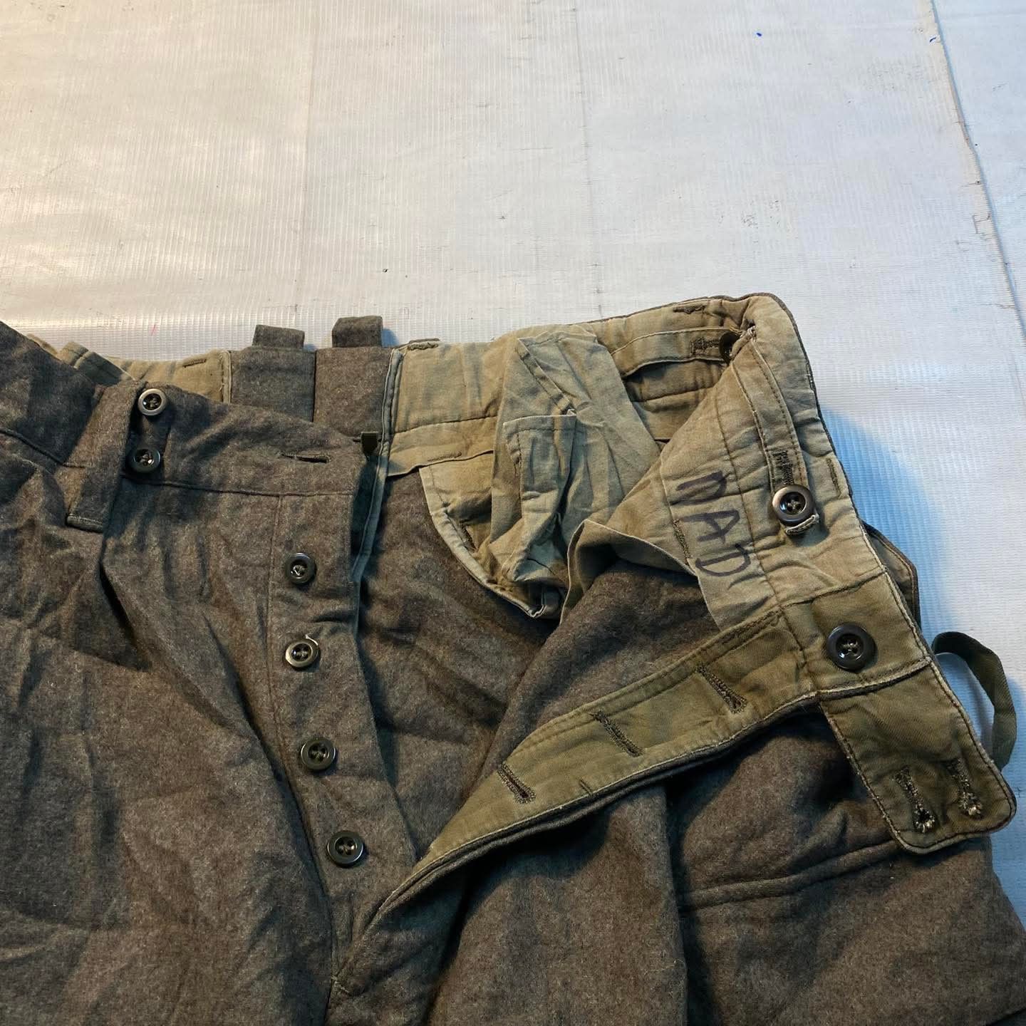 Vintage 50s Military Trousers Wools Clever & MEIER OG Army ww2 Size US 34 / EU 50 - 3 Thumbnail