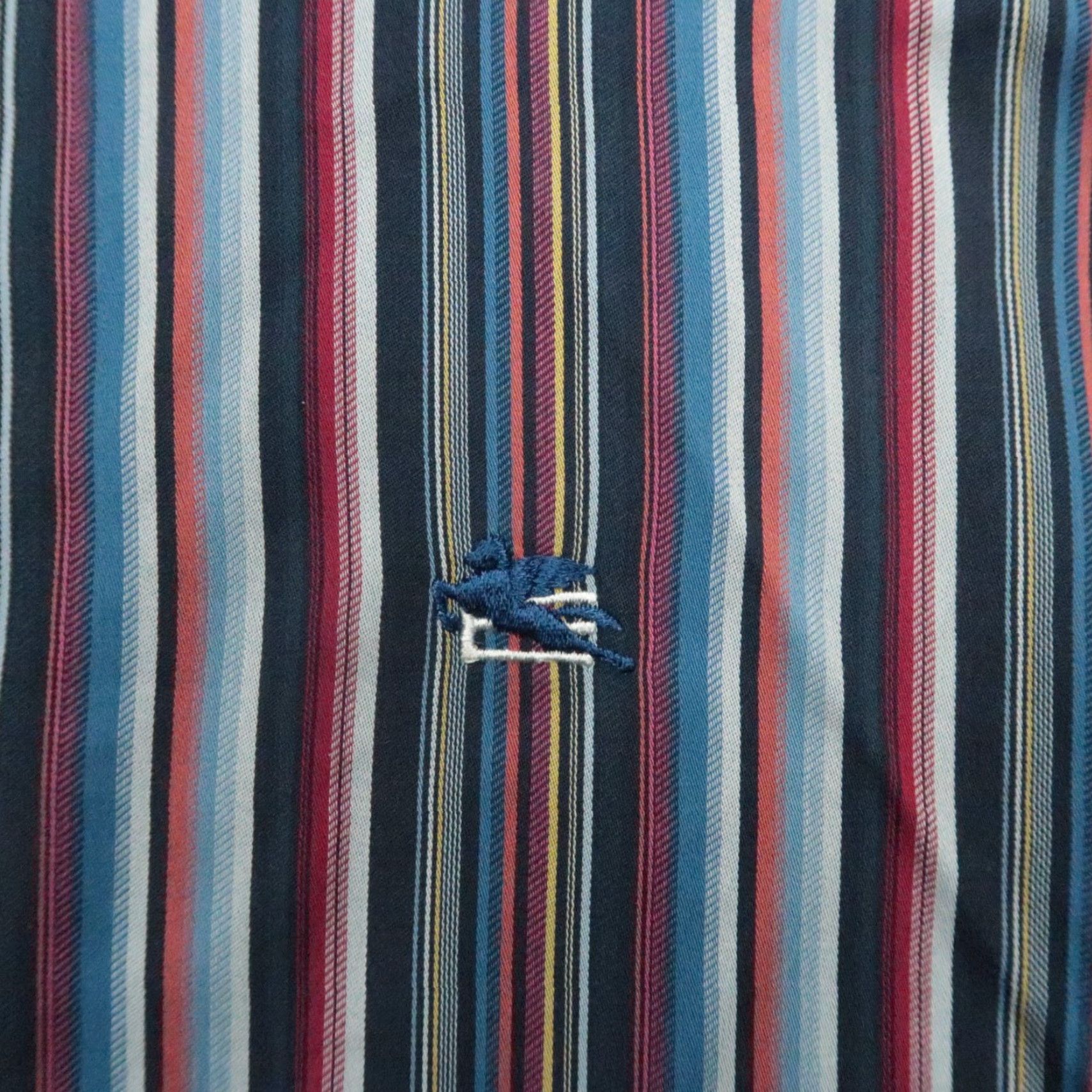 Etro ETRO Slim Striped Button-Up Shirt Mens Large 41 Blue Red Long Sleeve Italy Size US L / EU 52-54 / 3 - 4 Thumbnail