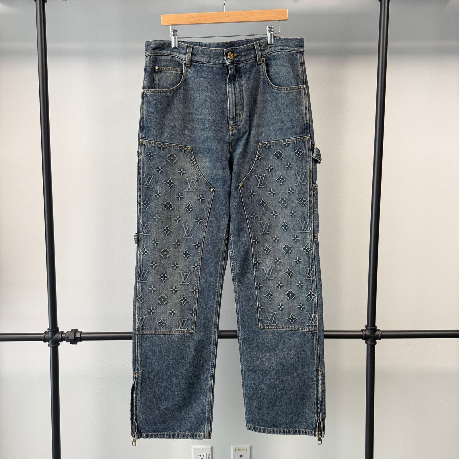 Louis Vuitton Louis Vuitton Monogra Double Knee Carpenter Denim - 36 Size US 36 / EU 52 - 2 Thumbnail