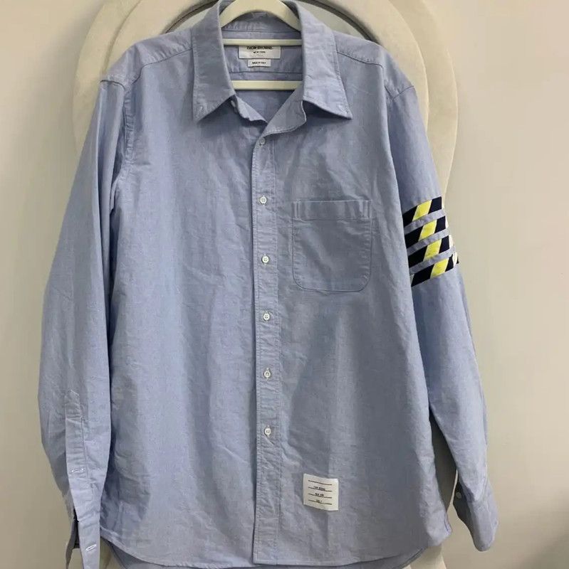 Thom Browne Thom Browne Sky Blue Long Sleeve Shirt 0089 Size US XXL / EU 58 / 5 - 1 Thumbnail