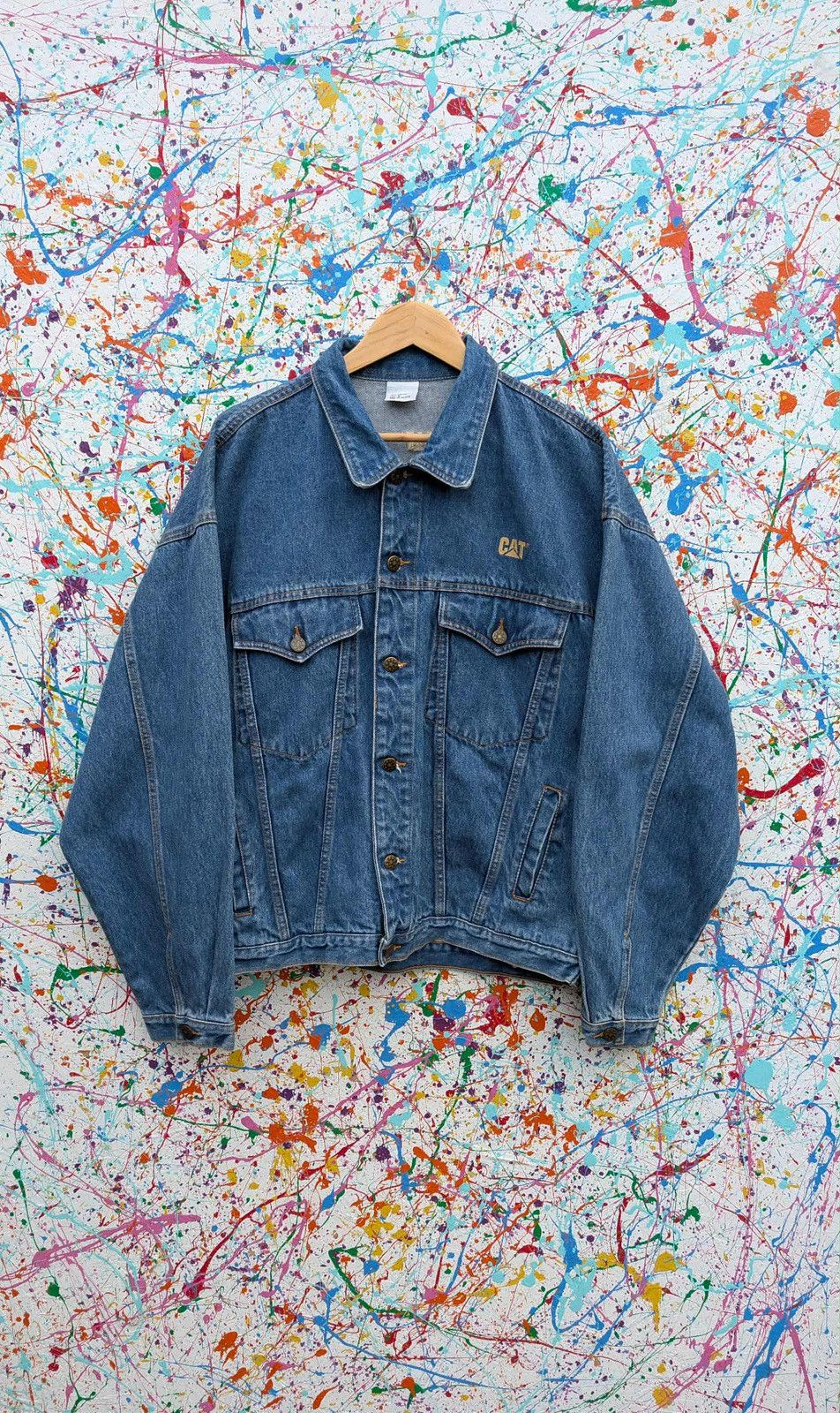 Caterpillar Vintage cat denim jacket caterpillar equipment 90s Large Size US L / EU 52-54 / 3 - 1 Thumbnail