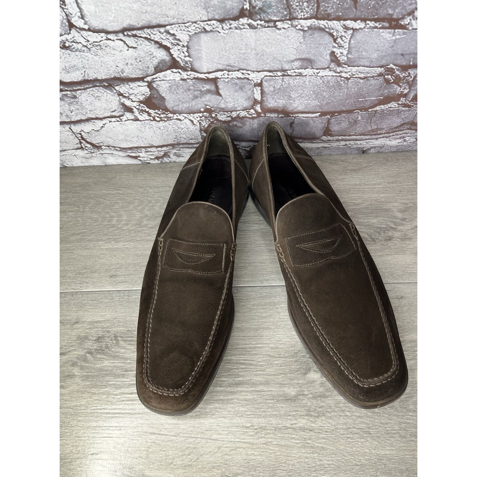 Bruno Magli Bruno Magli Brown Suede Leather Loafers Slip On Dress Shoes Size US 11.5 / EU 44-45 - 11 Thumbnail