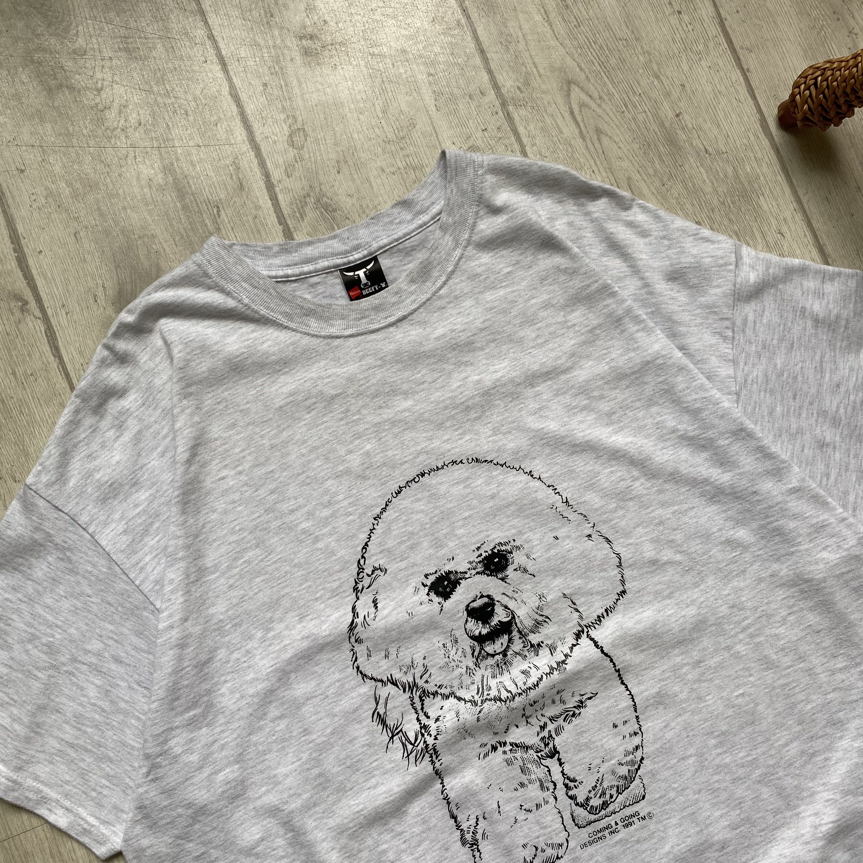 Hanes 🐾 Vintage 1991 Dog logo tee Hanes Puppy Wolf Bob Harrison Size US XL / EU 56 / 4 - 3 Thumbnail