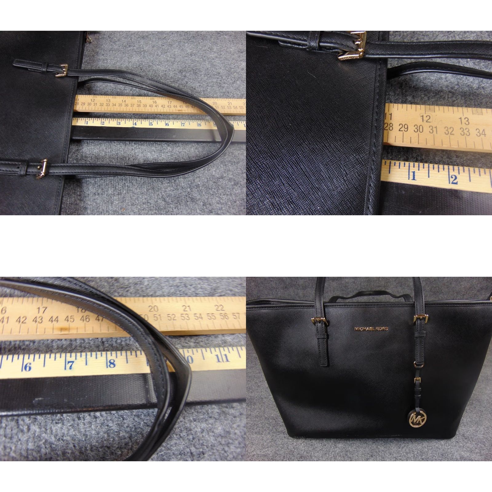 Michael Kors Michael Kors Jet Set Travel Tote Bag Large Black Saffiano Leather 38S1GTVT8L Womens Size ONE SIZE - 9 Thumbnail