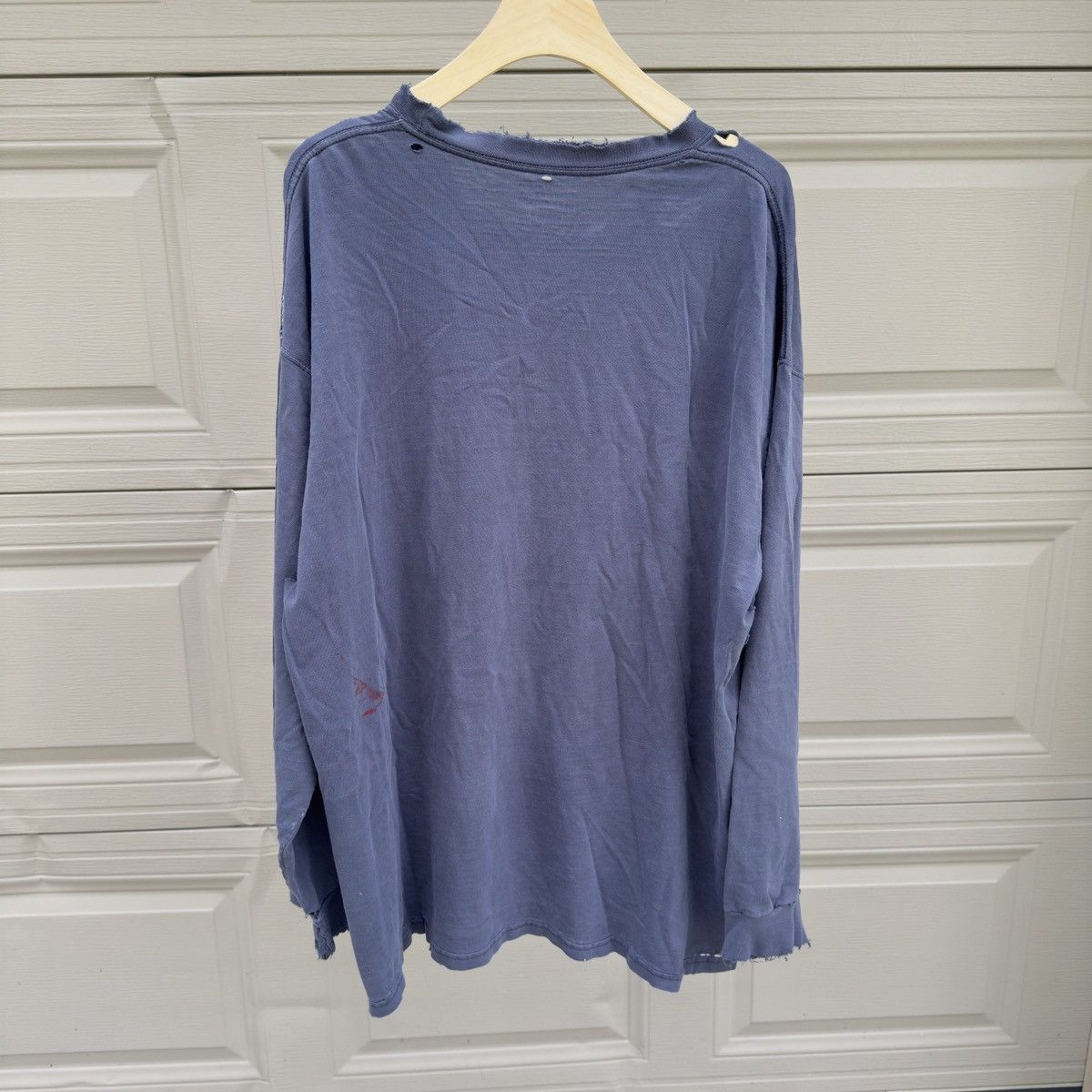 Vintage Thrashed Faded Distressed Blue Longsleeve Shirt ERD Grunge Size US XXL / EU 58 / 5 - 2 Thumbnail