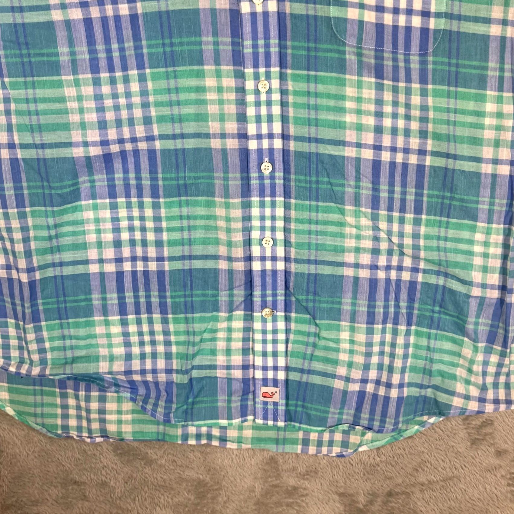 Vineyard Vines Vineyard Vines Murray Shirt XL Blue Plaid 100% Cotton Short Sleeve Button-Down Shirt Men Size US XL / EU 56 / 4 - 6 Thumbnail