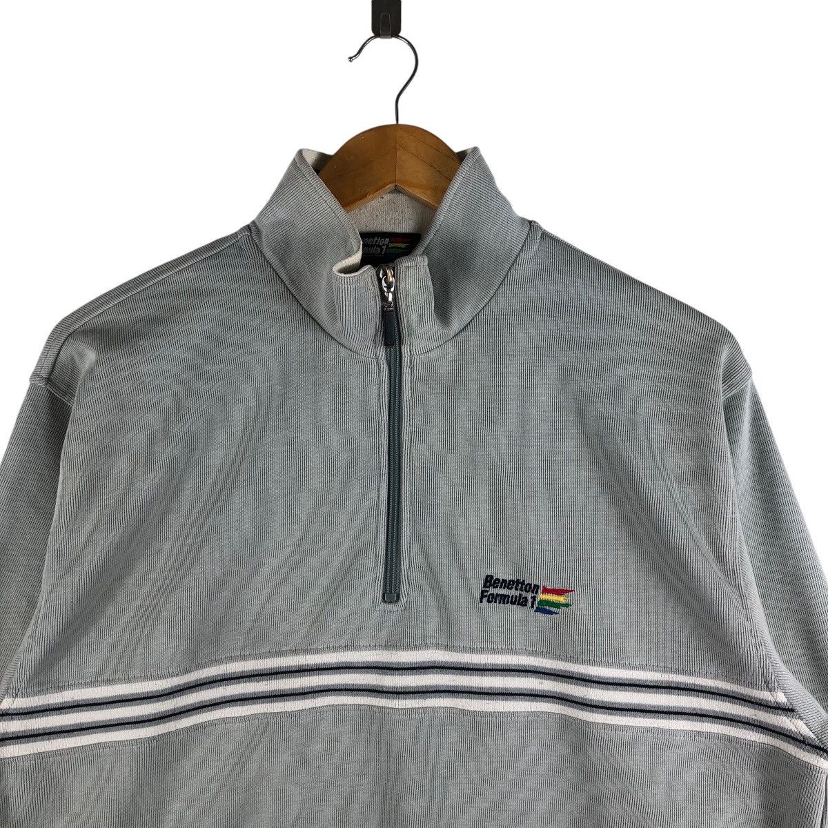 Benetton Vintage BENETTON Formula 1 Racing Team Sweatshirt Half Size US XL / EU 56 / 4 - 2 Thumbnail