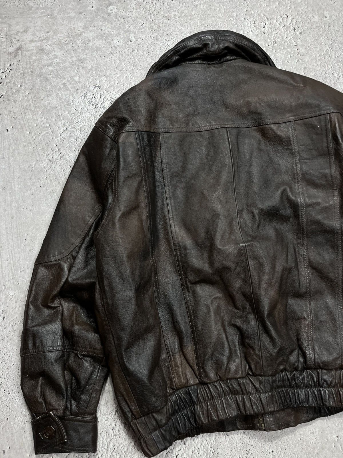 Leather Vintage Leather Bomber Jacket Brown Men Size L Zip Aviator Size US L / EU 52-54 / 3 - 15 Thumbnail