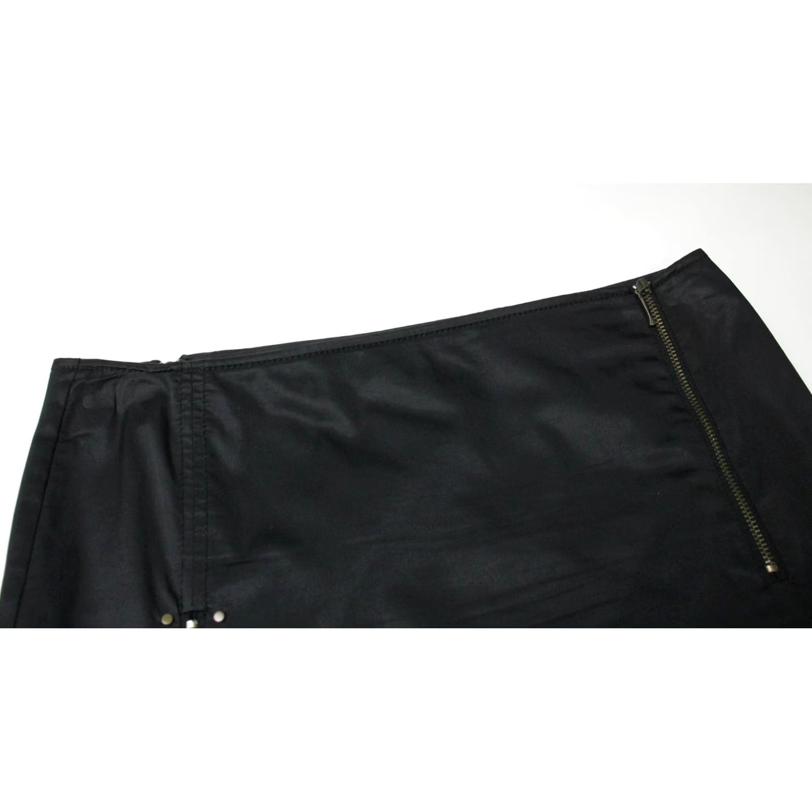 MAX&Co. MAX & CO Trends Skirt Midi Women Medium Black Rivets Zips Side Split Pencil Fashion Size 32" / US 10 / IT 46 - 4 Thumbnail