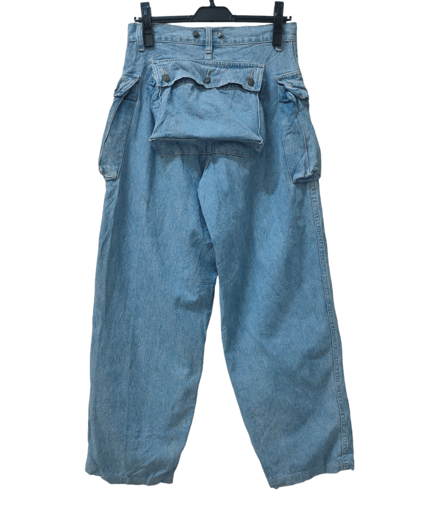 image of Franks x If Six Was Nine Vintage Frank's Monkey Baggy Cargo Pants in Blue, Men's (Size 28)
