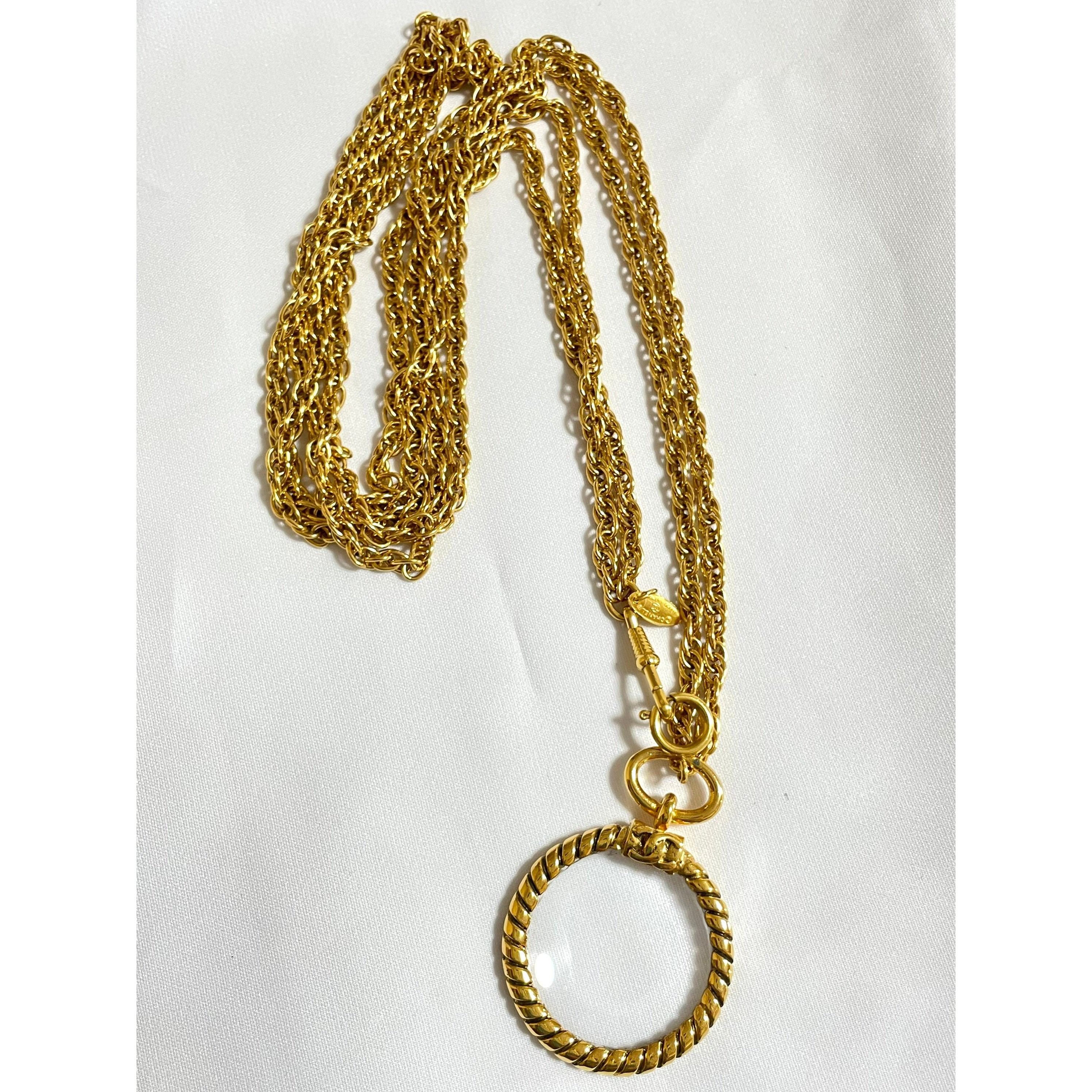 Chanel Vintage CHANEL chain necklace with round loupe glass Size ONE SIZE - 8 Thumbnail
