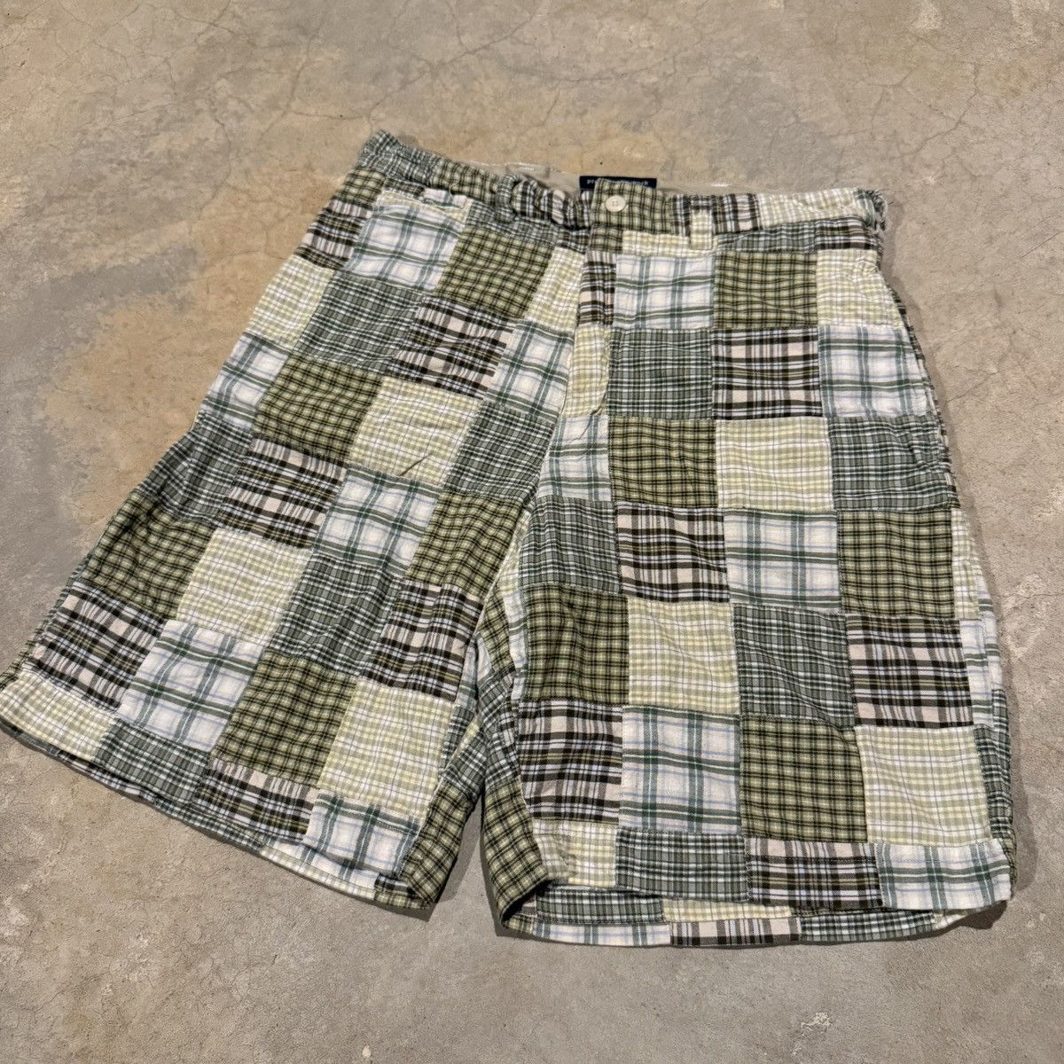 Vintage Vintage 2000s Patchwork Madras Plaid Shorts ERD Grunge Y2K Size US 32 / EU 48 - 2 Thumbnail
