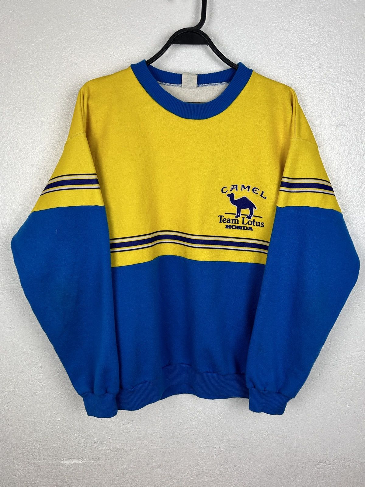 Vintage 80s Vintage F1 Camel Team Lotus Honda Crewneck Sweatshirt | Grailed