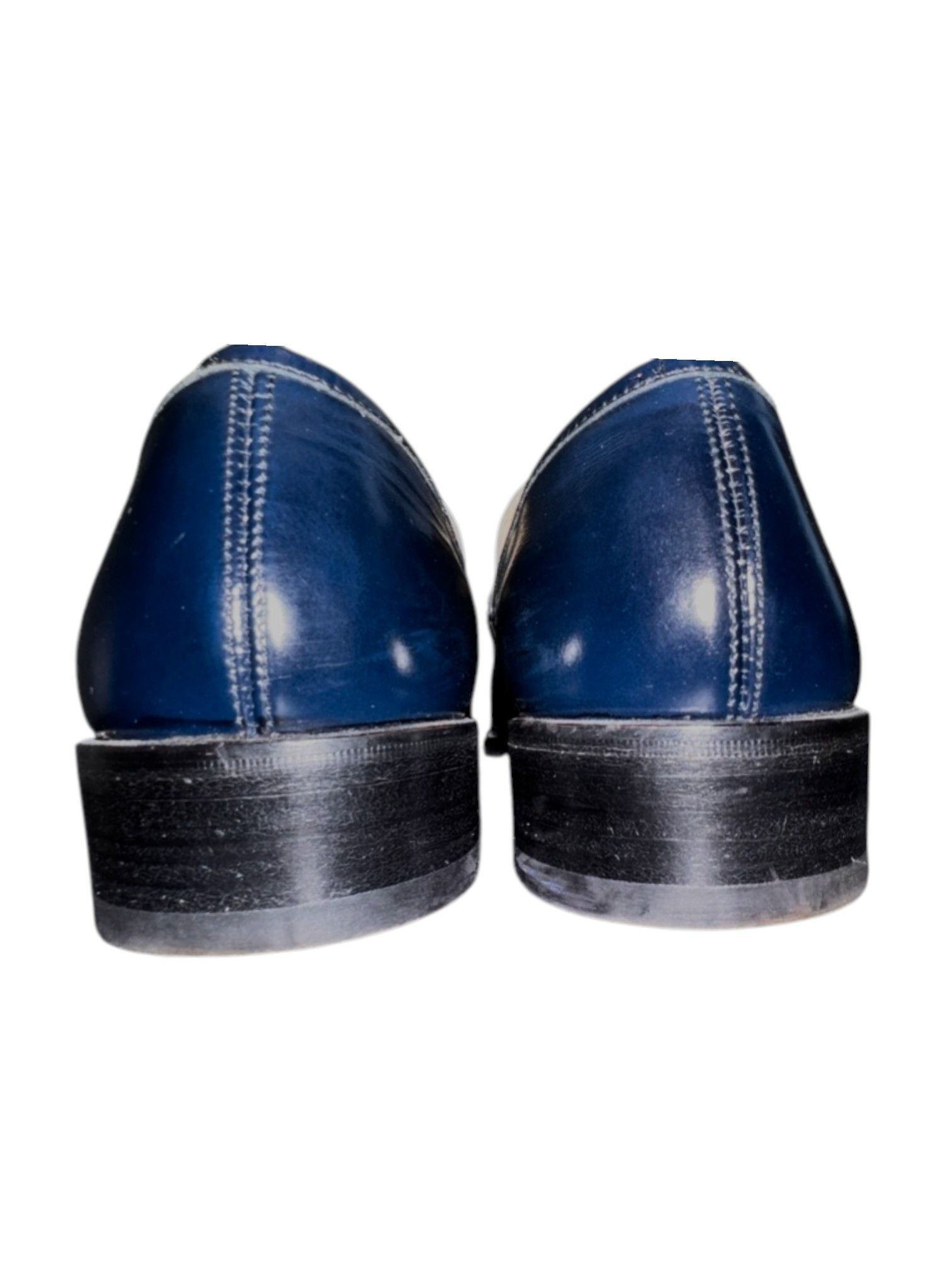 Gucci Gucci Two-Tone Horsebit Loafers in Blue & White Leather Size US 11 / EU 44 - 3 Thumbnail