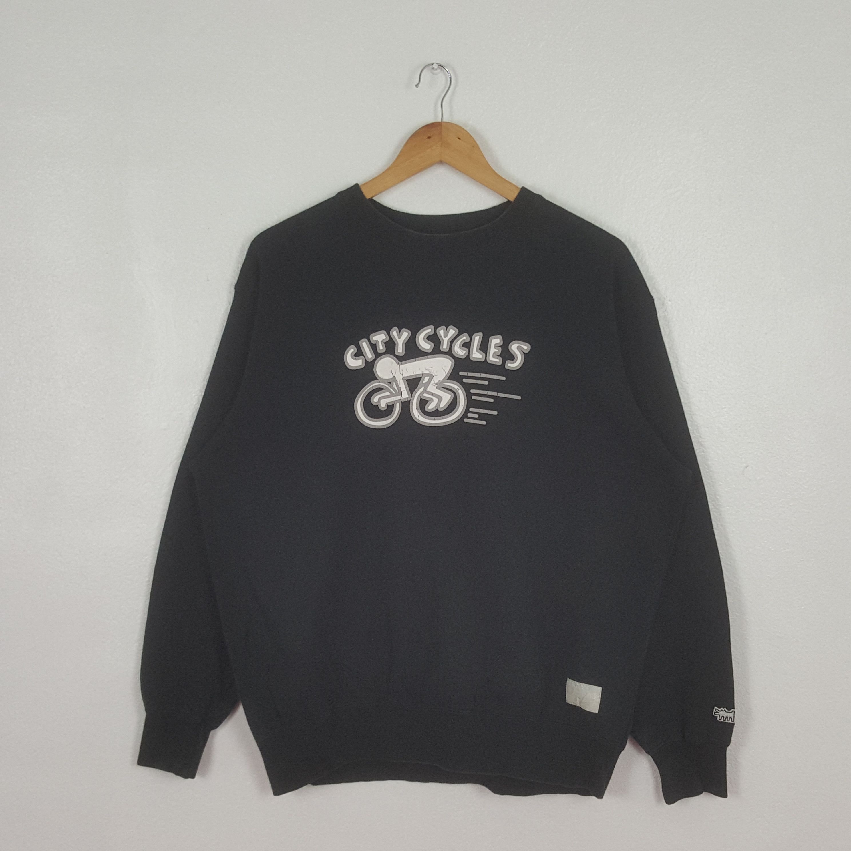 Keith Haring Vintage Keith Haring City Cycles Sweatshirt C317N14 Size US L / EU 52-54 / 3 - 1 Thumbnail