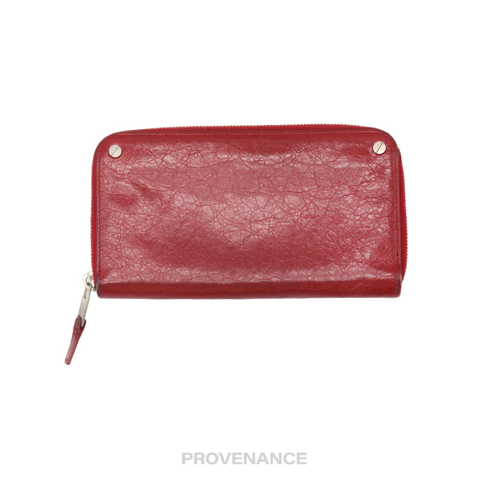 Balenciaga 🔴 Balenciaga Screw Stud Long Zip Wallet - Red Leather Size ONE SIZE - 2 Thumbnail