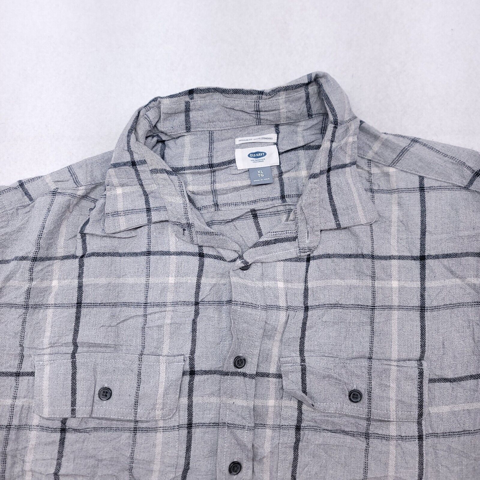 Old Navy Old Navy Windowpane Flannel Shirt Mens Size Extra Large XL Size US XL / EU 56 / 4 - 1 Thumbnail