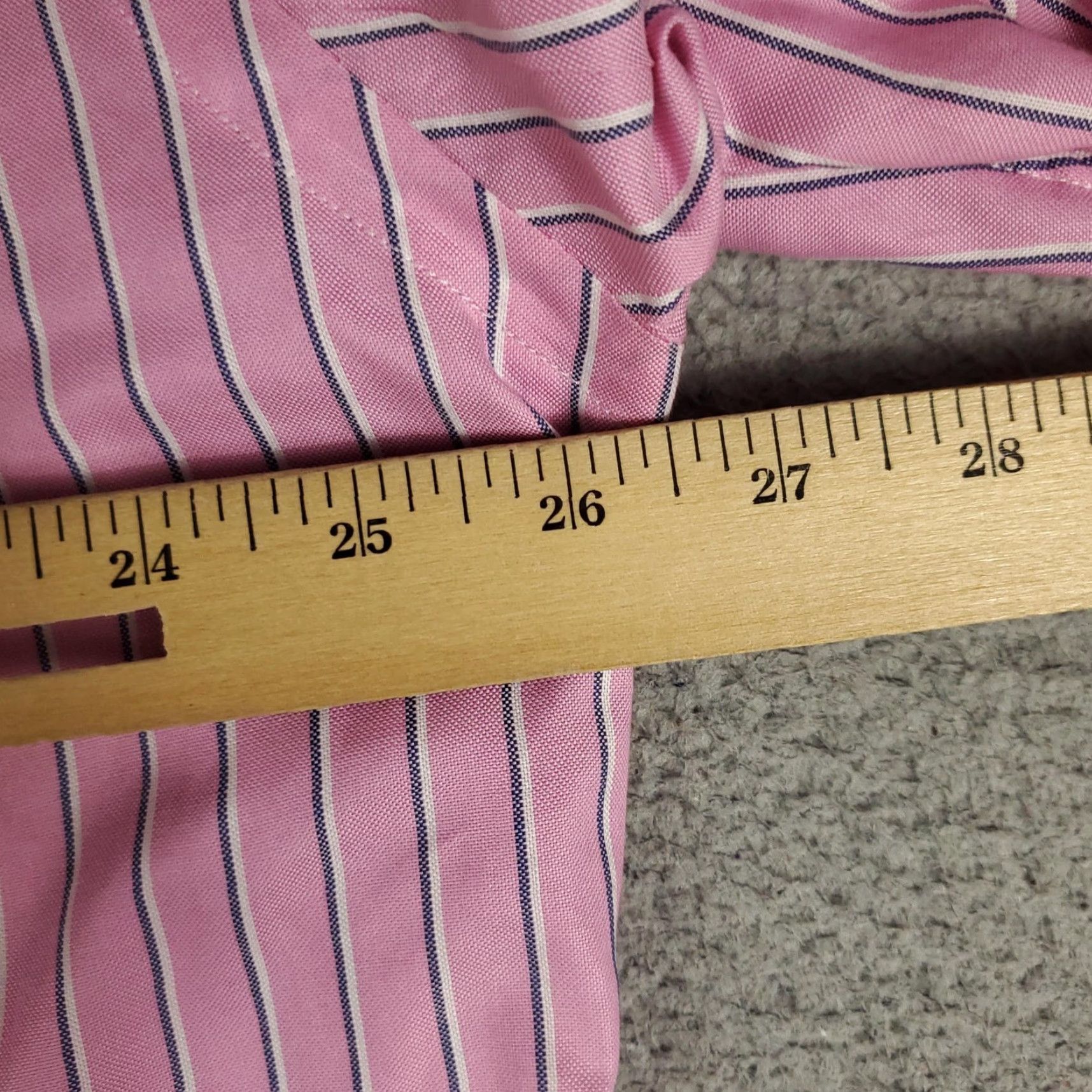 Ralph Lauren VINTAGE Ralph Lauren Men's Dress Shirt Long Sleeve 17 Pink Striped Classic Fit Business Preppy Size 46R - 6 Thumbnail