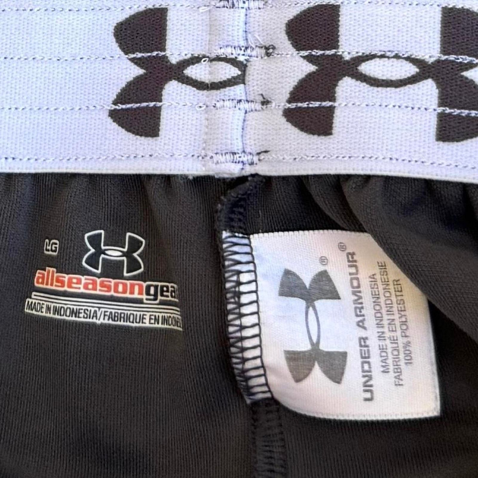 Under Armour × Vintage Vintage Y2K Under Armour Grey & White Baggy Sweatpants Size 33" - 3 Thumbnail