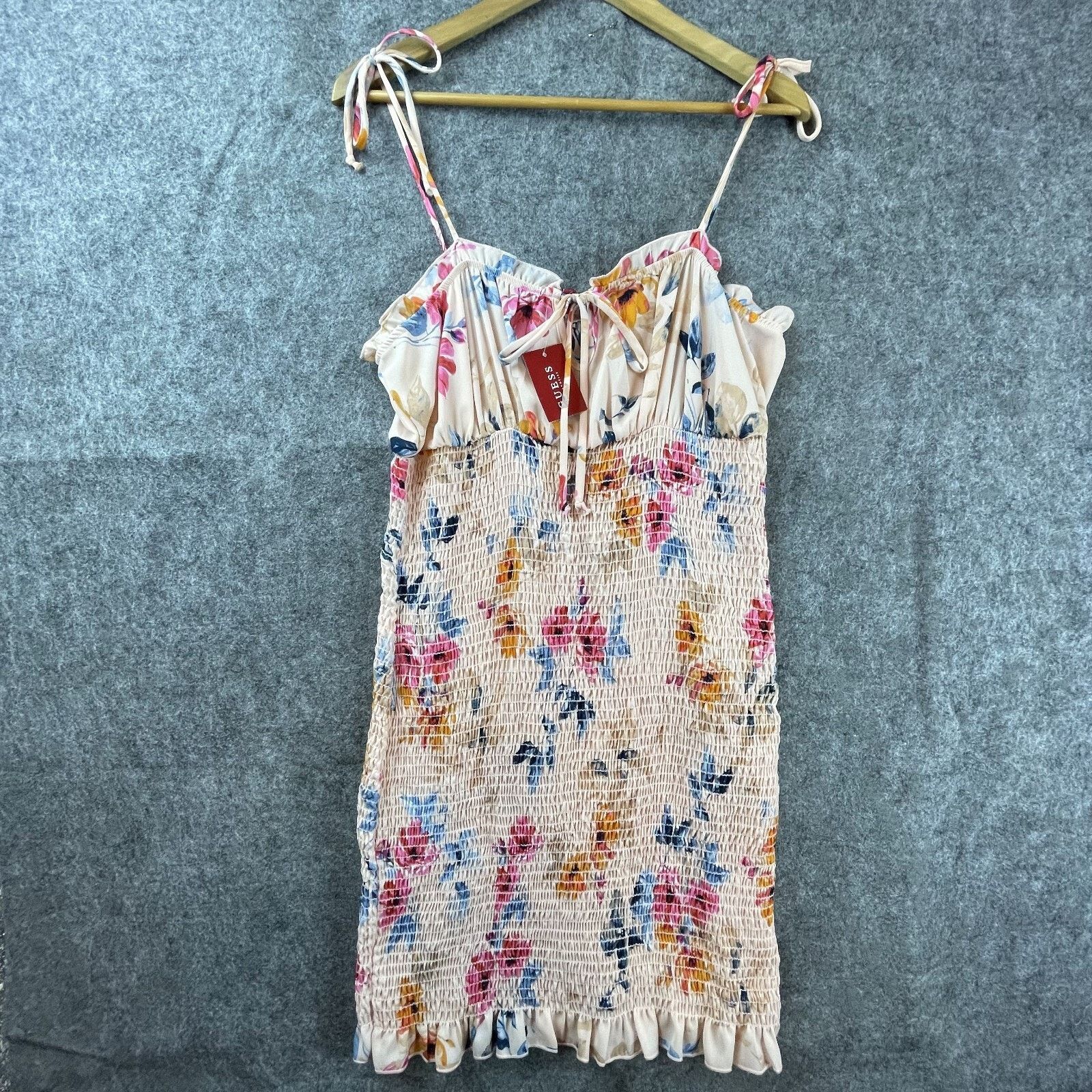 Guess Guess Miley Smocked Dress XL Ruched Milkmaid Ruffle Romantic Size XL / US 12-14 / IT 48-50 - 1 Thumbnail