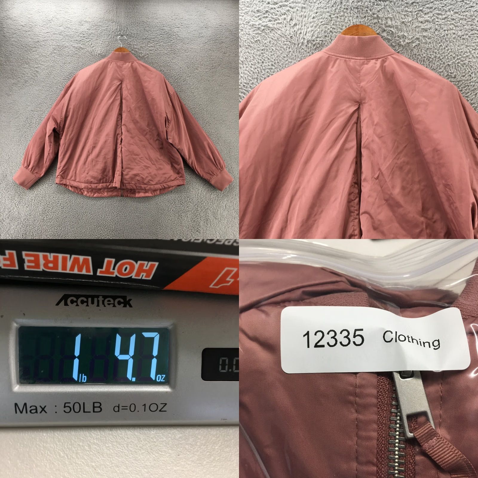 Vintage A New Day Bomber Jacket Womens XL Berry Pink Long Sleeve Full Zip Ribbed Cuffs Size XL / US 12-14 / IT 48-50 - 8 Thumbnail