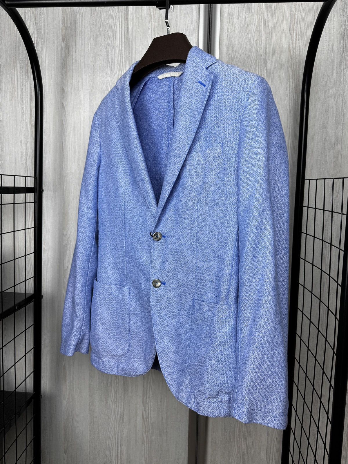 Other 345$ Santaniello Cotton Linen blend patterned unlined blazer Size 36R - 6 Thumbnail