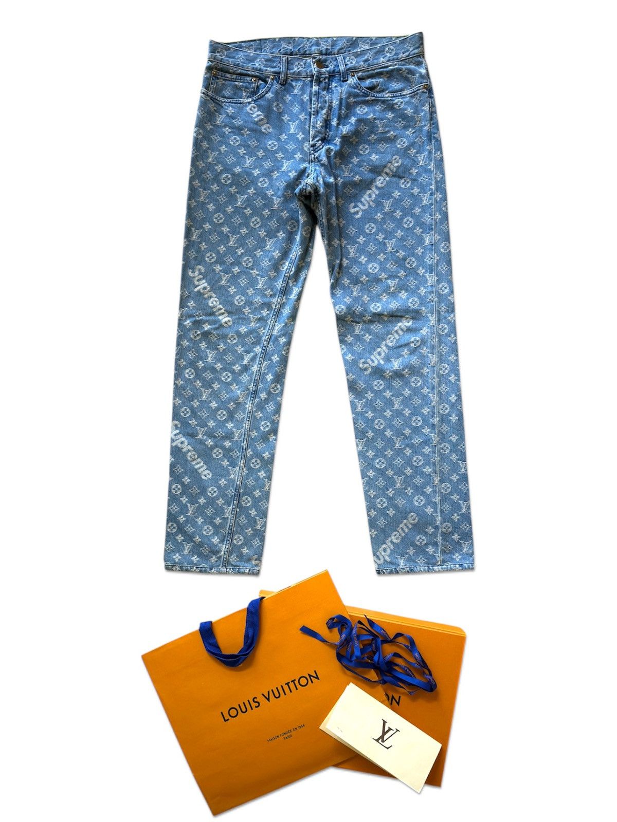 Louis Vuitton × Supreme Supreme x Louis Vuitton Denim Camo Jeans
