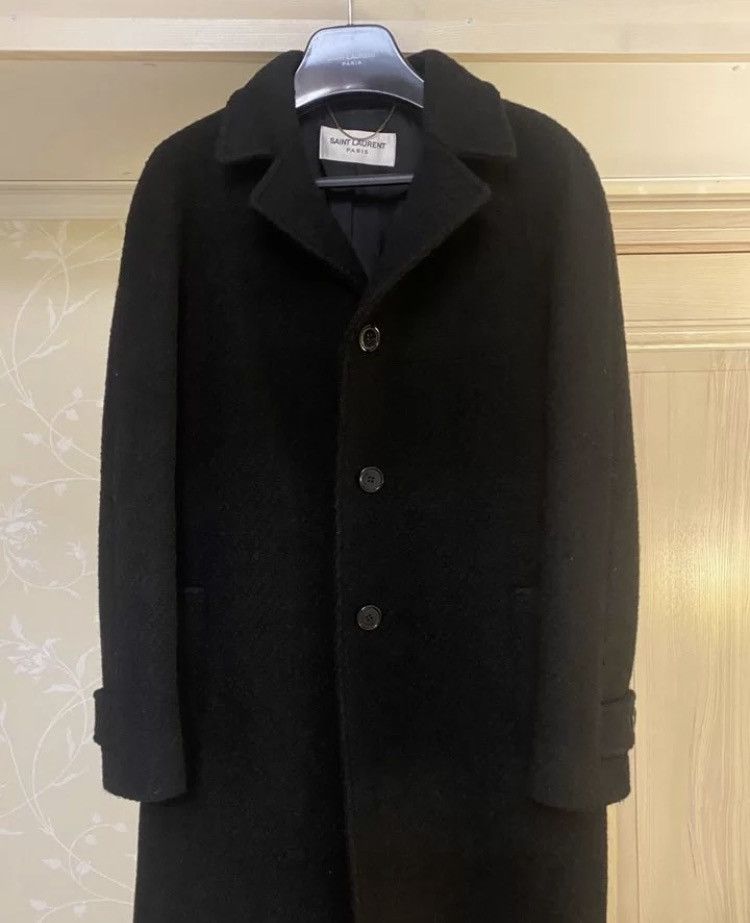 image of Saint Laurent Paris Virgin Cozy Wool Classic Coat in Black, Men's (Size Small)