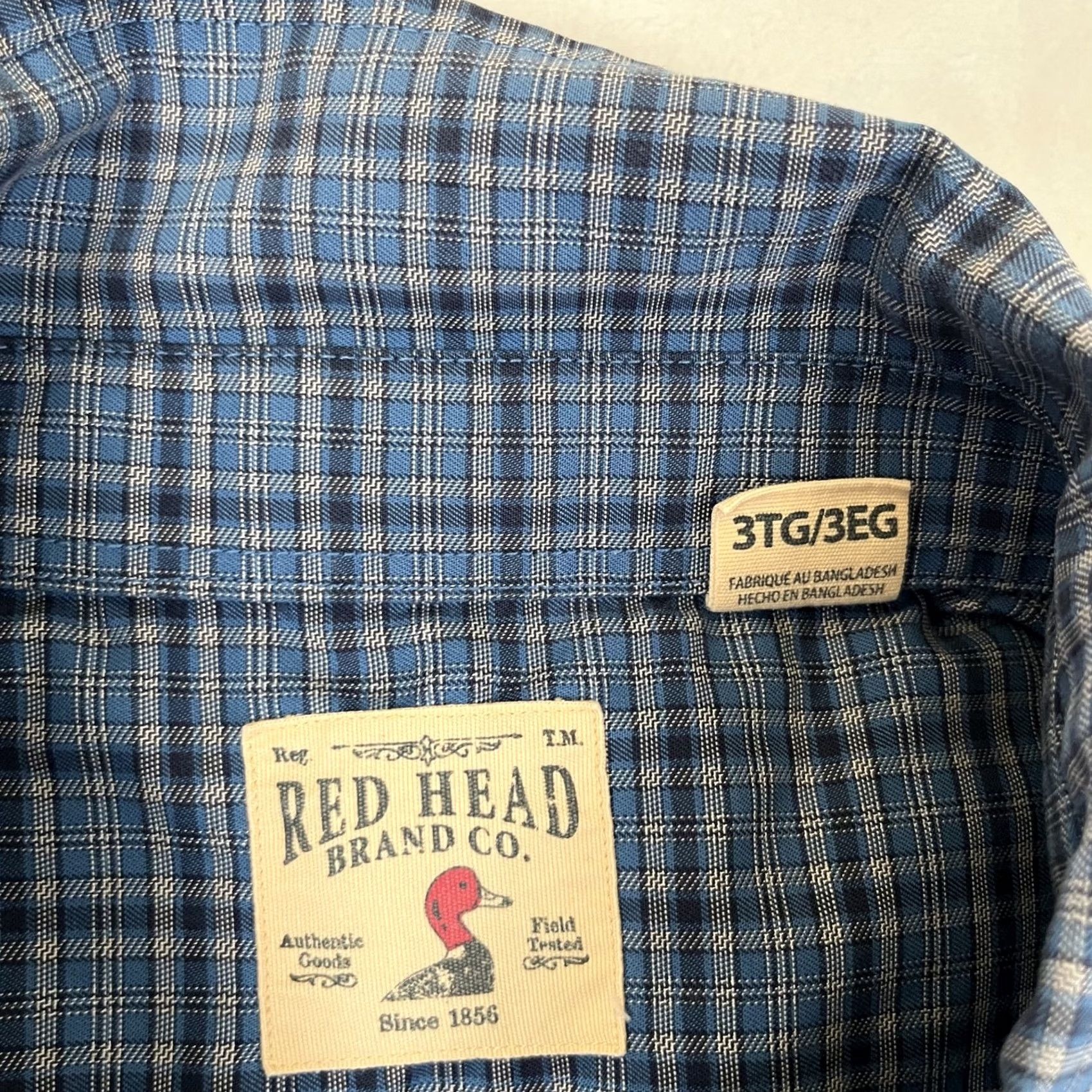 Vintage RedHead Long Sleeve Button Up Shirt Mens 3XL Blue Plaid Casual Work Size US XXL / EU 58 / 5 - 2 Thumbnail