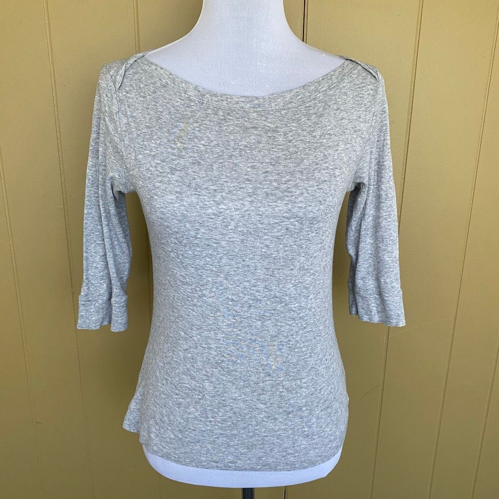 Old Navy Old Navy women M 100% cotton 3/4 sleeve boatneck shirt grey Size M / US 6-8 / IT 42-44 - 1 Thumbnail