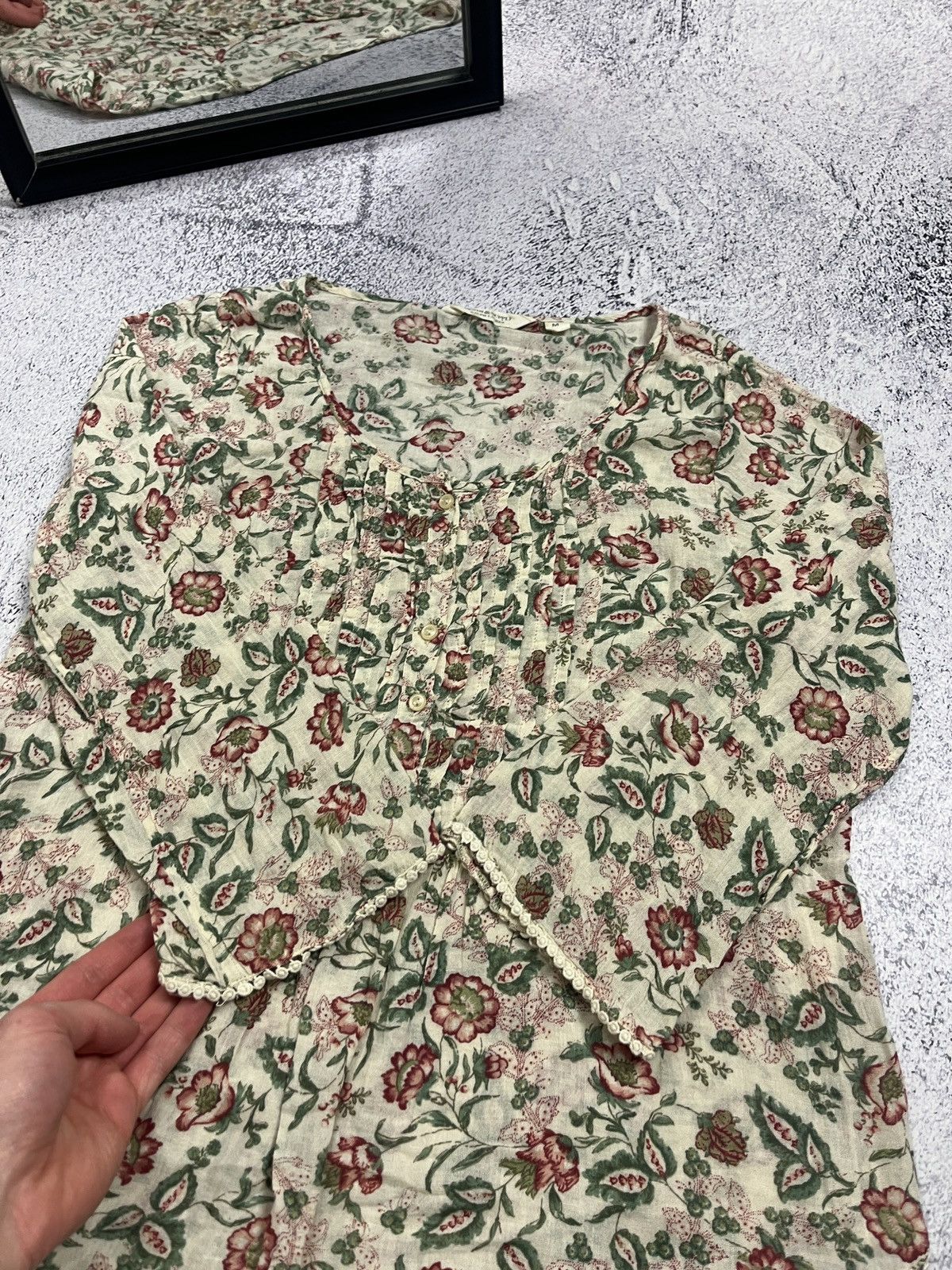 Denim & Supply Ralph Lauren × Polo Ralph Lauren × Ralph Lauren Denim & Supply Ralph Lauren Boho Floral Womens Blouse Top Size M / US 6-8 / IT 42-44 - 10 Thumbnail