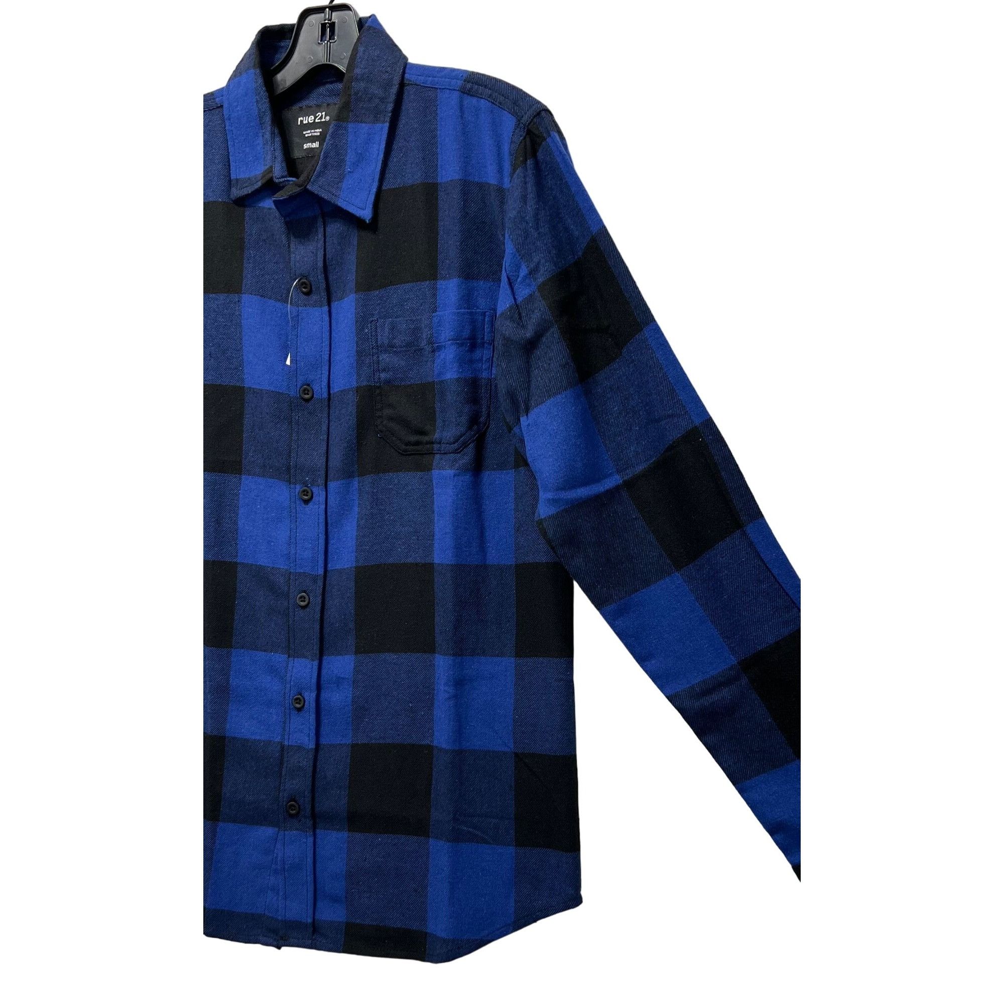 rue21 Rue 21 - Men Long Sleeve Plaid Shirt - Blue/Black - Small Size US S / EU 44-46 / 1 - 14 Thumbnail