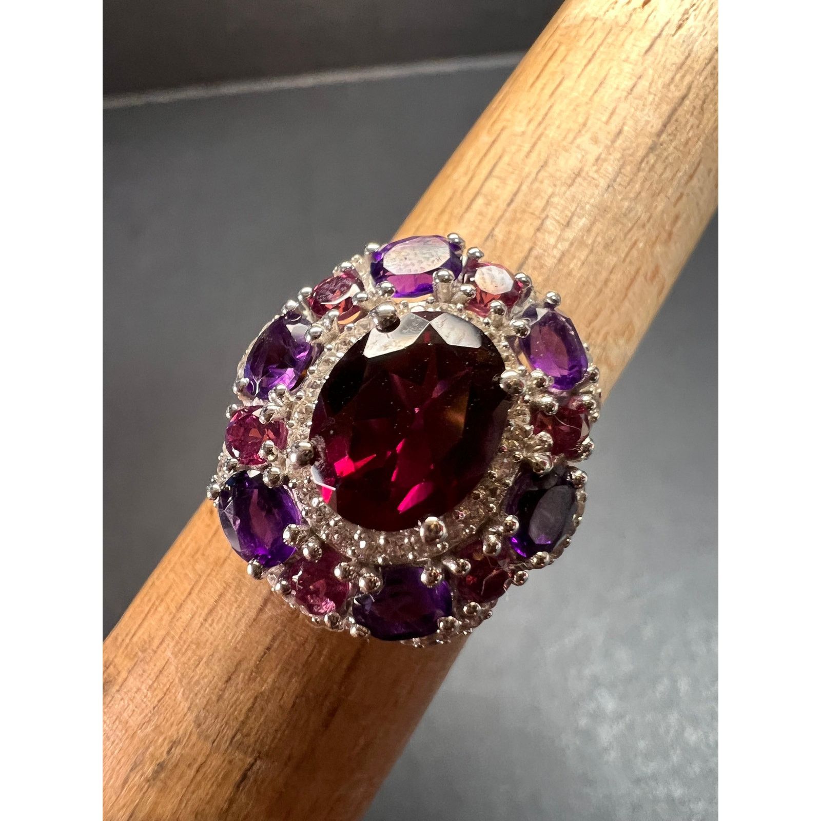 Other NEW rhodolite garnet and amethyst ring in 925 silver size 7 Size ONE SIZE - 12 Thumbnail