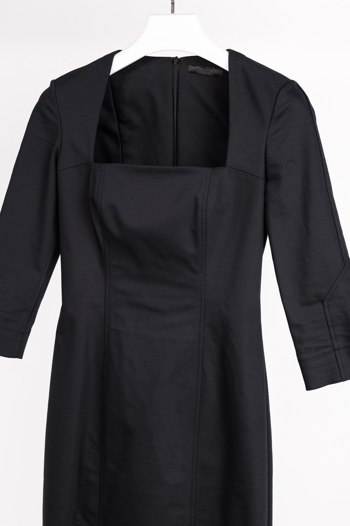 The Row The Row Gamner Black Stretch Cotton Fitted Mini Dress Size S / US 4 / IT 40 - 3 Thumbnail