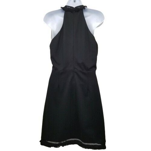 Lulus Lulus L Black Halter Top Dress SKYLINE VIEW Bodycon Fringe H Size L / US 10 / IT 46 - 2 Thumbnail