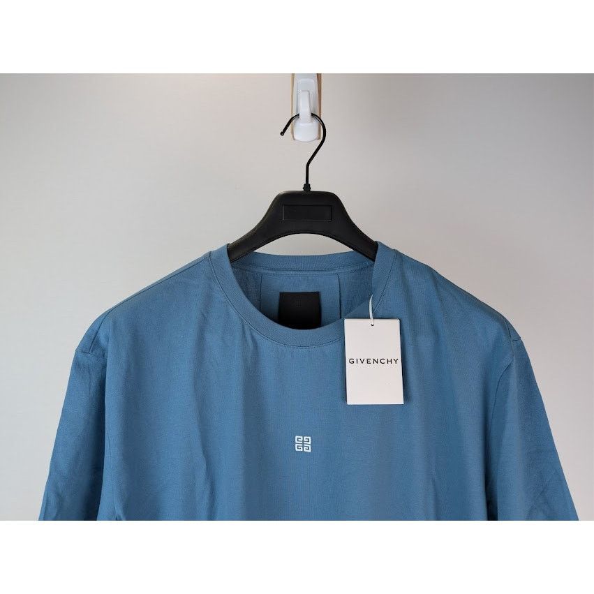 Givenchy o1rshd1 Slim Fit Embroidered Logo T-Shirt in Blue /White 3XL Size US XXL / EU 58 / 5 - 3 Thumbnail
