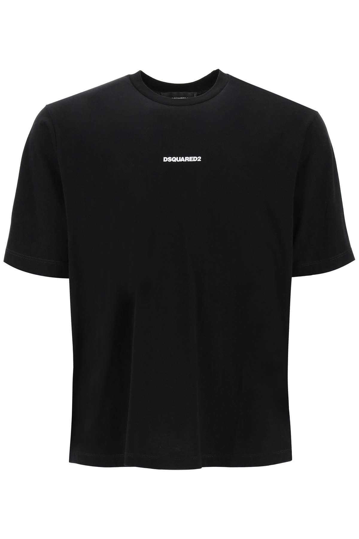 image of Dsquared2 Slouch Fit T-Shirt With Logo Print in Black, Men's (Size XL)