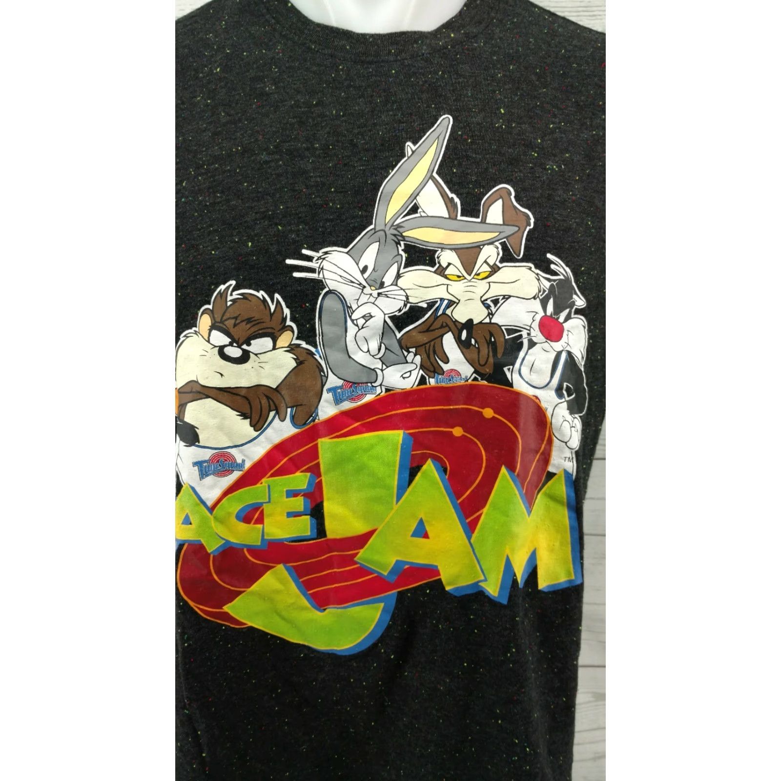 Vintage Space Jam Tune Squad Black Confetti Texture Shirt XL Mens Shirt Graphic Tee Space Jam 90s Vintage? Size US XL / EU 56 / 4 - 2 Thumbnail