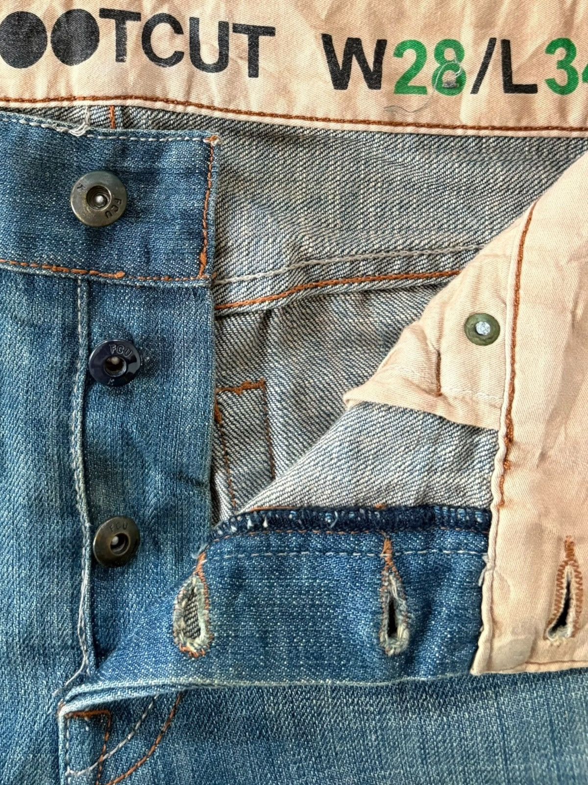FCUK Vintage Fcuk Mud Wash Distressed Flare Jeans Size US 31 - 5 Thumbnail