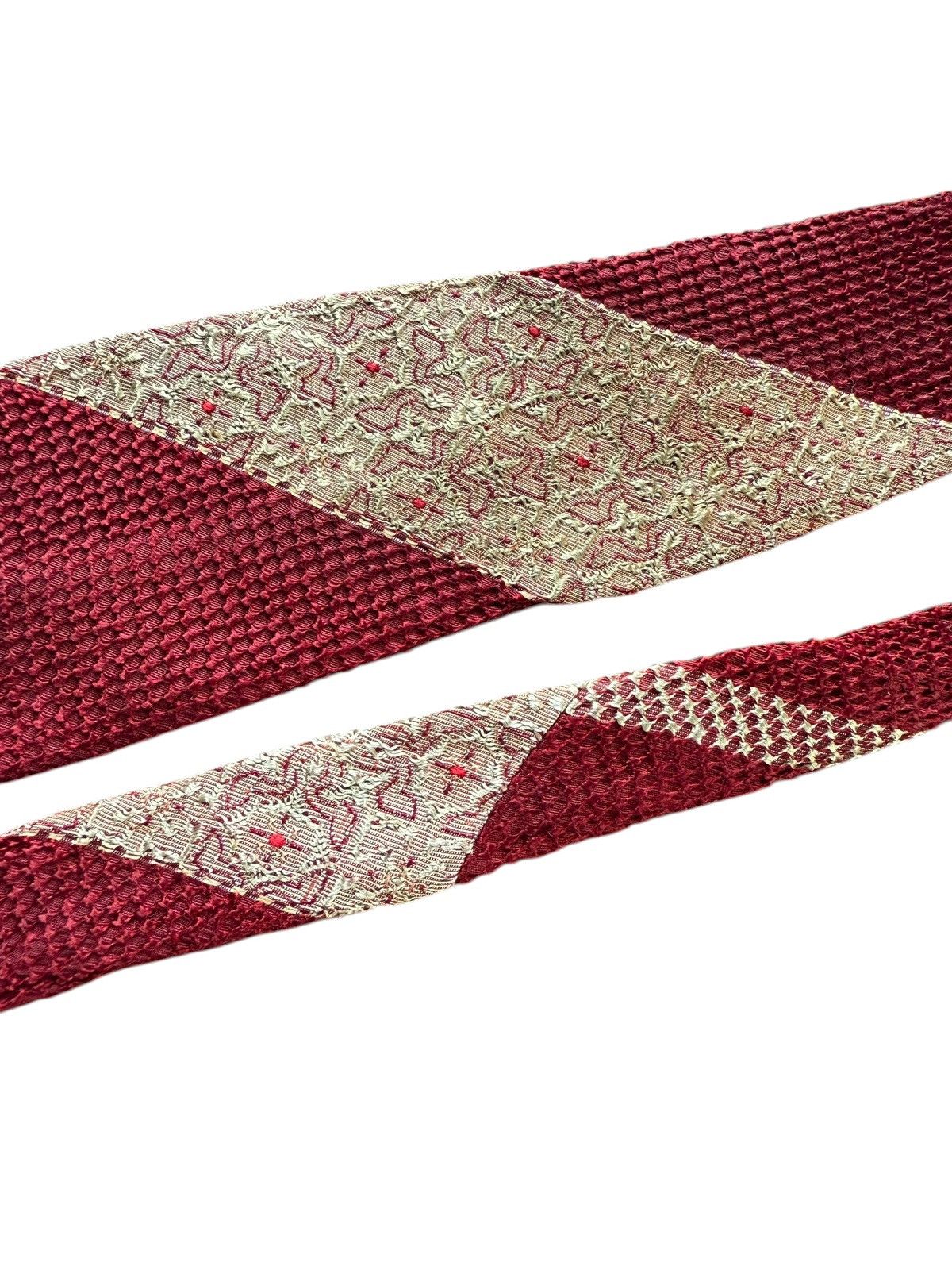 Other Vintage Japanese Tie – Textural Weave & Gold Diagonal Panel Size ONE SIZE - 3 Thumbnail