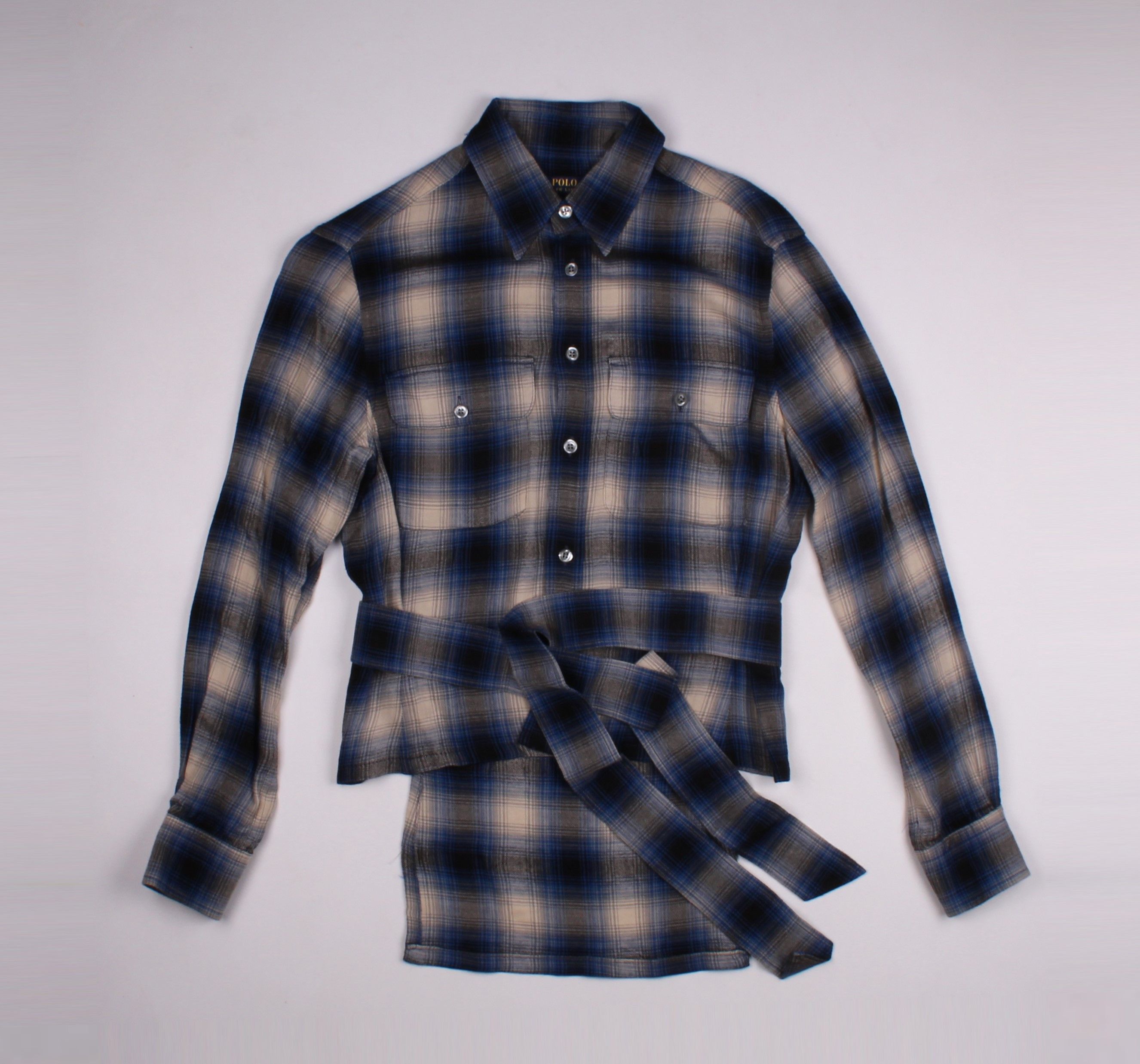 Polo Ralph Lauren Polo Ralph Lauren Plaid Checkered Asymmetrical Belted Shirt Size XS / US 0-2 / IT 36-38 - 4 Thumbnail