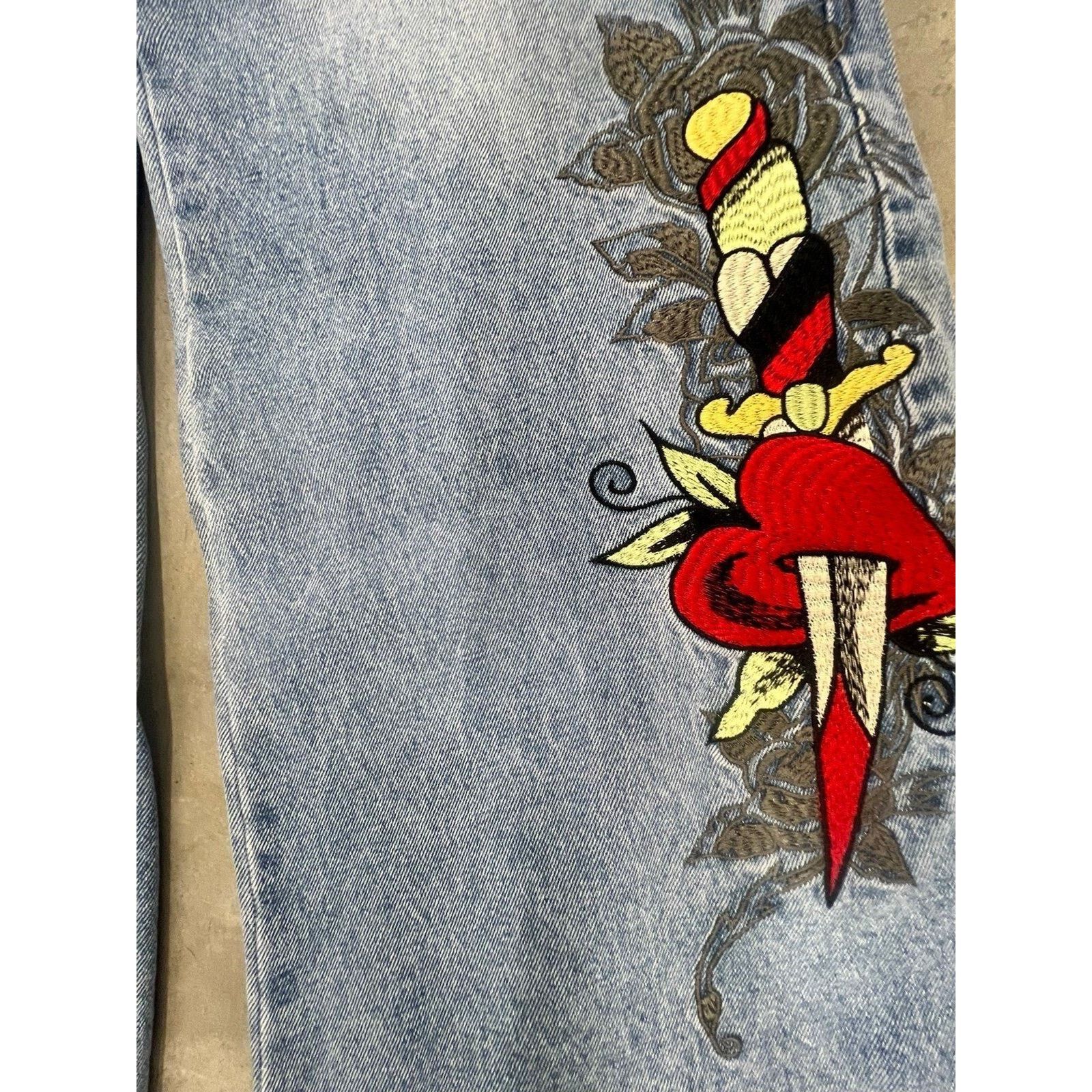 Ed Hardy Ed Hardy BRAVE EAGLE WIDE LEG JEAN Size 28" / US 6 / IT 42 - 3 Thumbnail