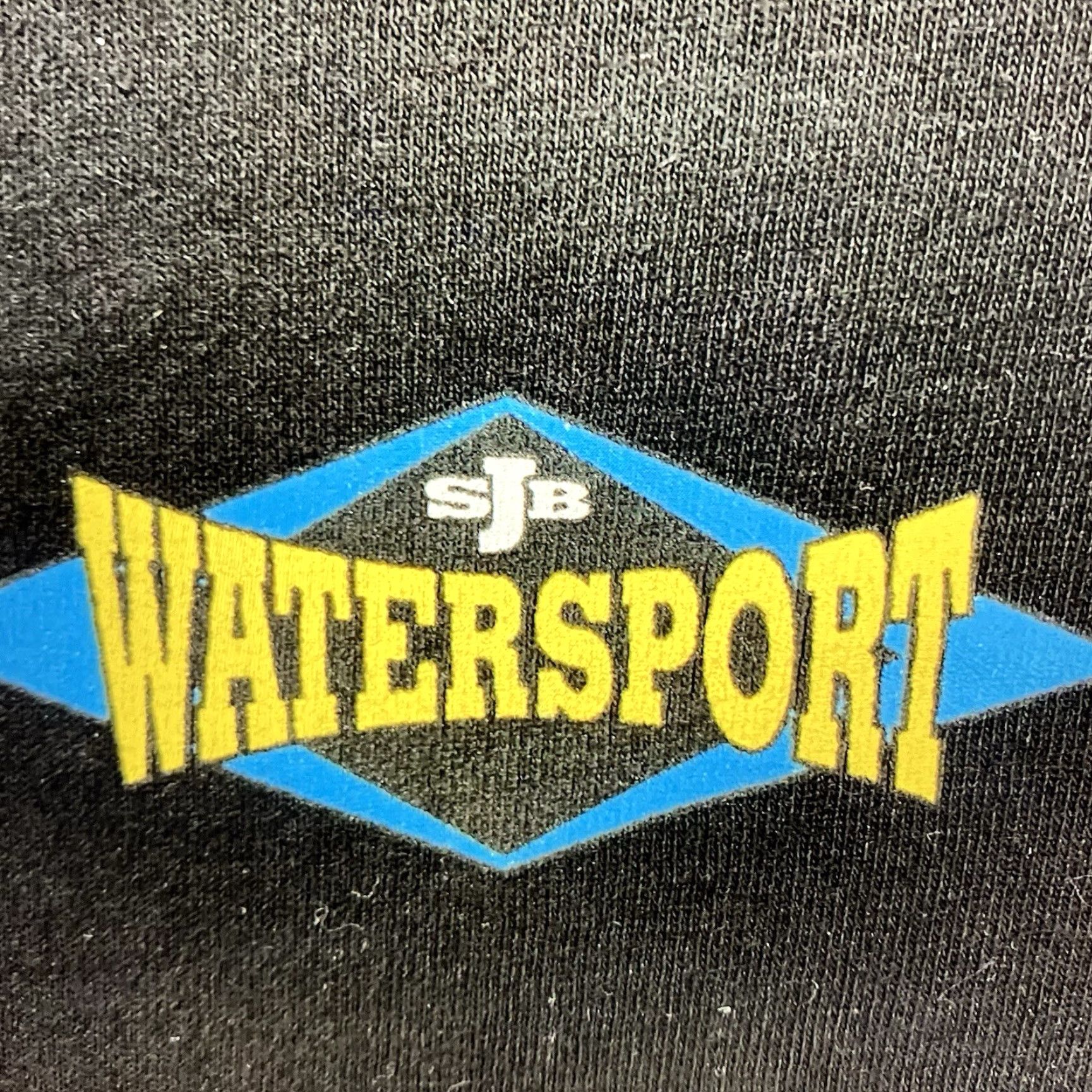 Vintage VINTAGE St. John's Bay Men's T-Shirt Medium Black 90s Water Sports Double Sided Crew Neck Cotton Size US M / EU 48-50 / 2 - 5 Thumbnail