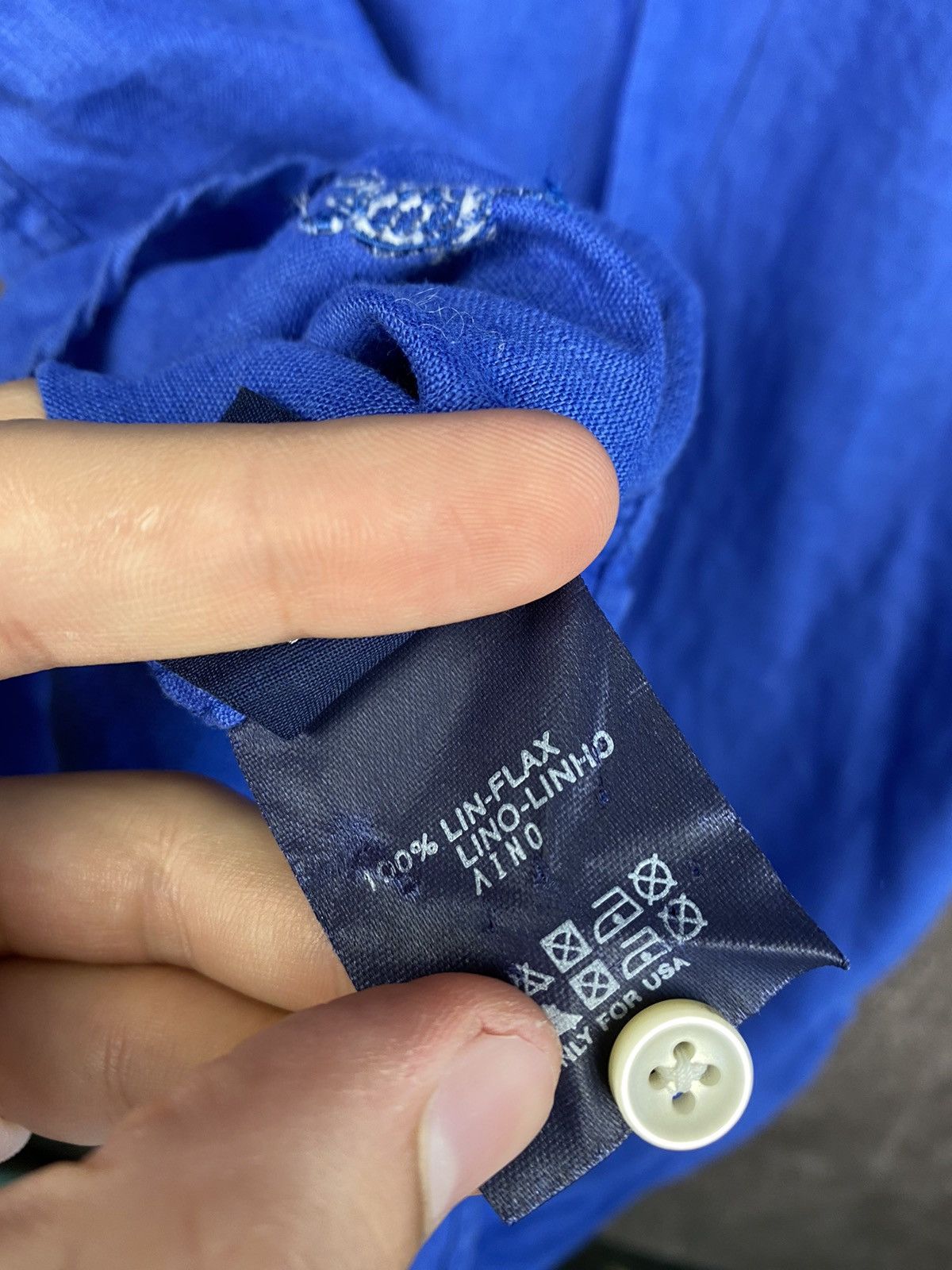 Designer × Vilebrequin Vilebrequin Linen Button Up Shirt Mens XL Hot Blue Size US XL / EU 56 / 4 - 7 Thumbnail