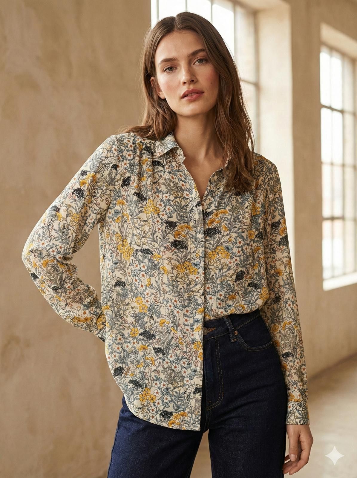 H&M Pre-Loved H&M Floral Print Long Sleeve Shirt Blouse UK 14 Size M / US 6-8 / IT 42-44 - 6 Thumbnail
