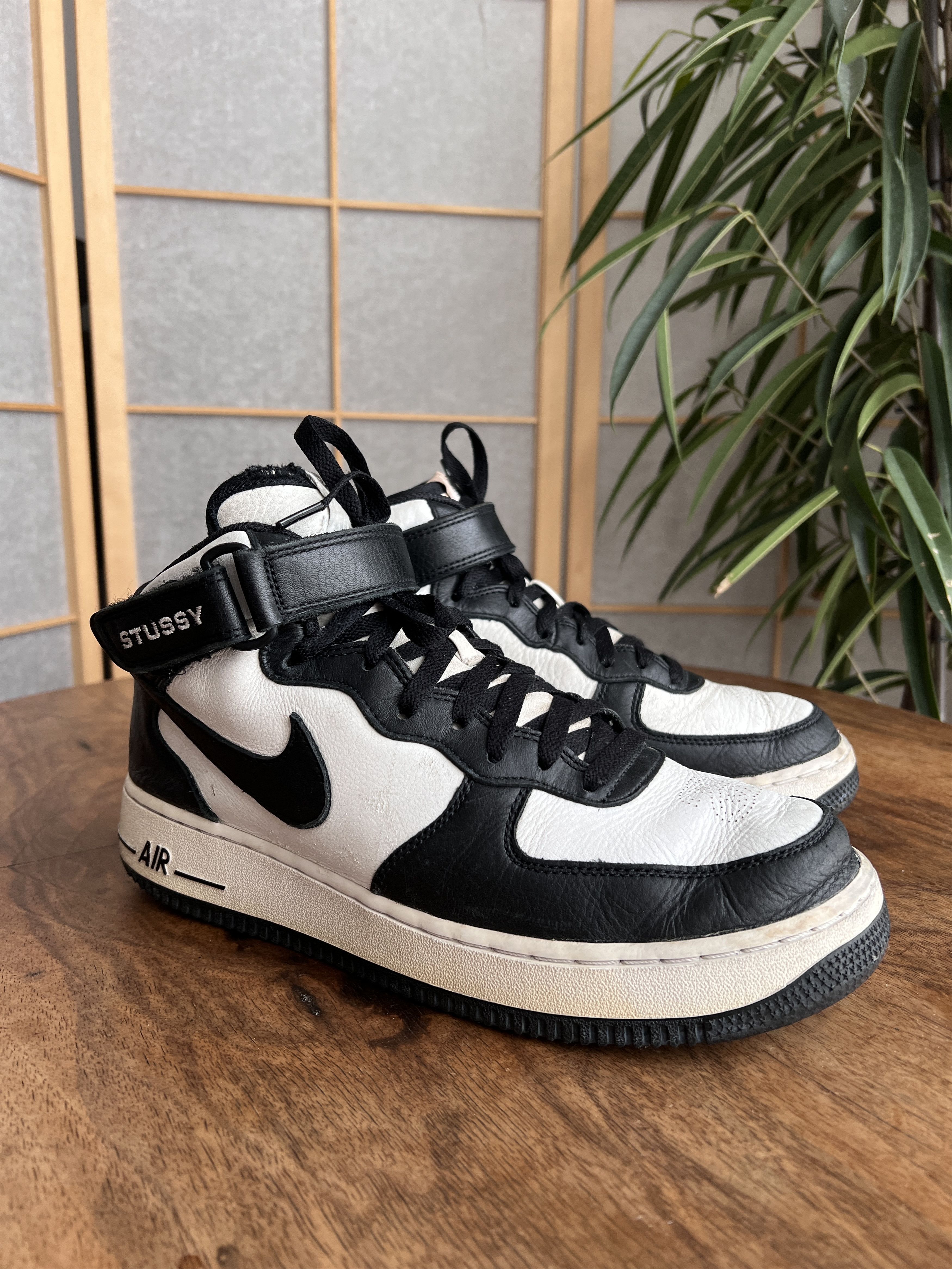 Stussy x Nike Air Force 1 Mid sneakers y2k shoes rap hip hop